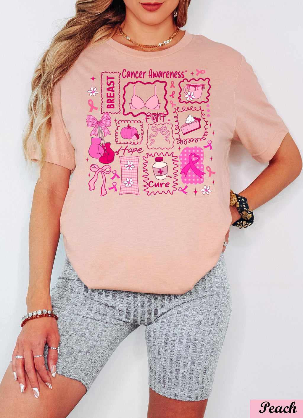 Breast Cancer Awareness Shirt,Pink Ribbon Graphic Tee,Breast Cancer Month, Groovy Breast Cancer Shirt,Breast Cancer Gifts, Cancer Support