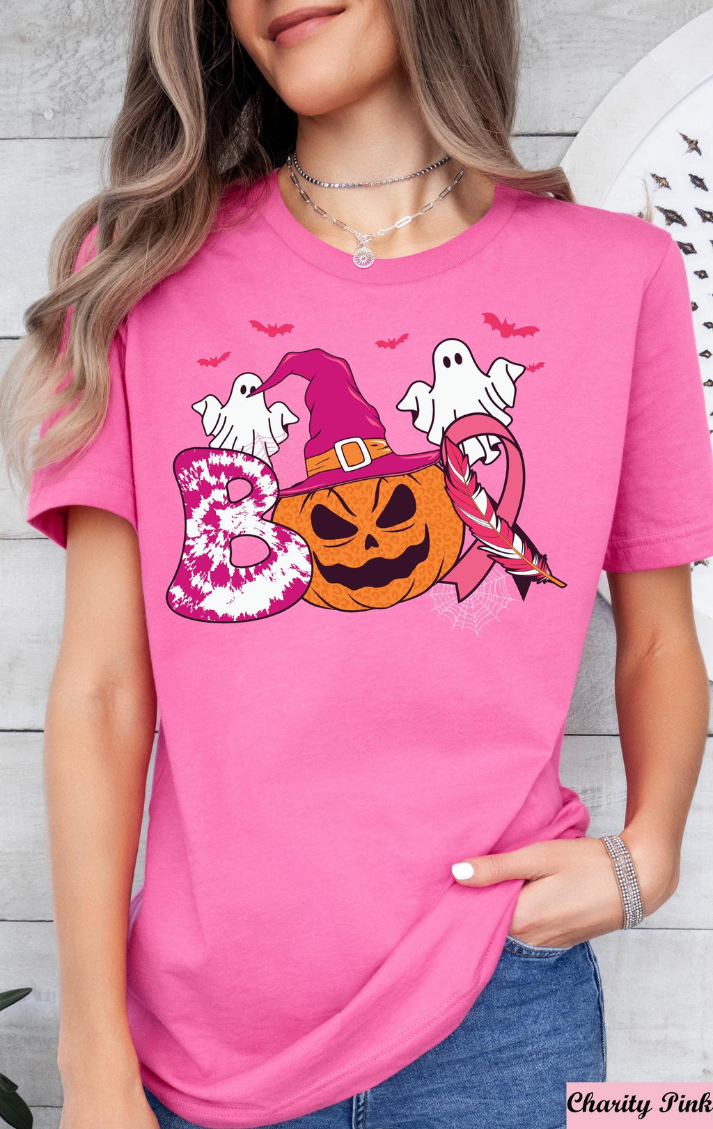 Pink Ribbon Boo Pumpkin Breast Cancer Shirt, Breast Cancer Halloween Ghost Tee, Breast Cancer Awareness , Breast Cancer Month,Cancer Support