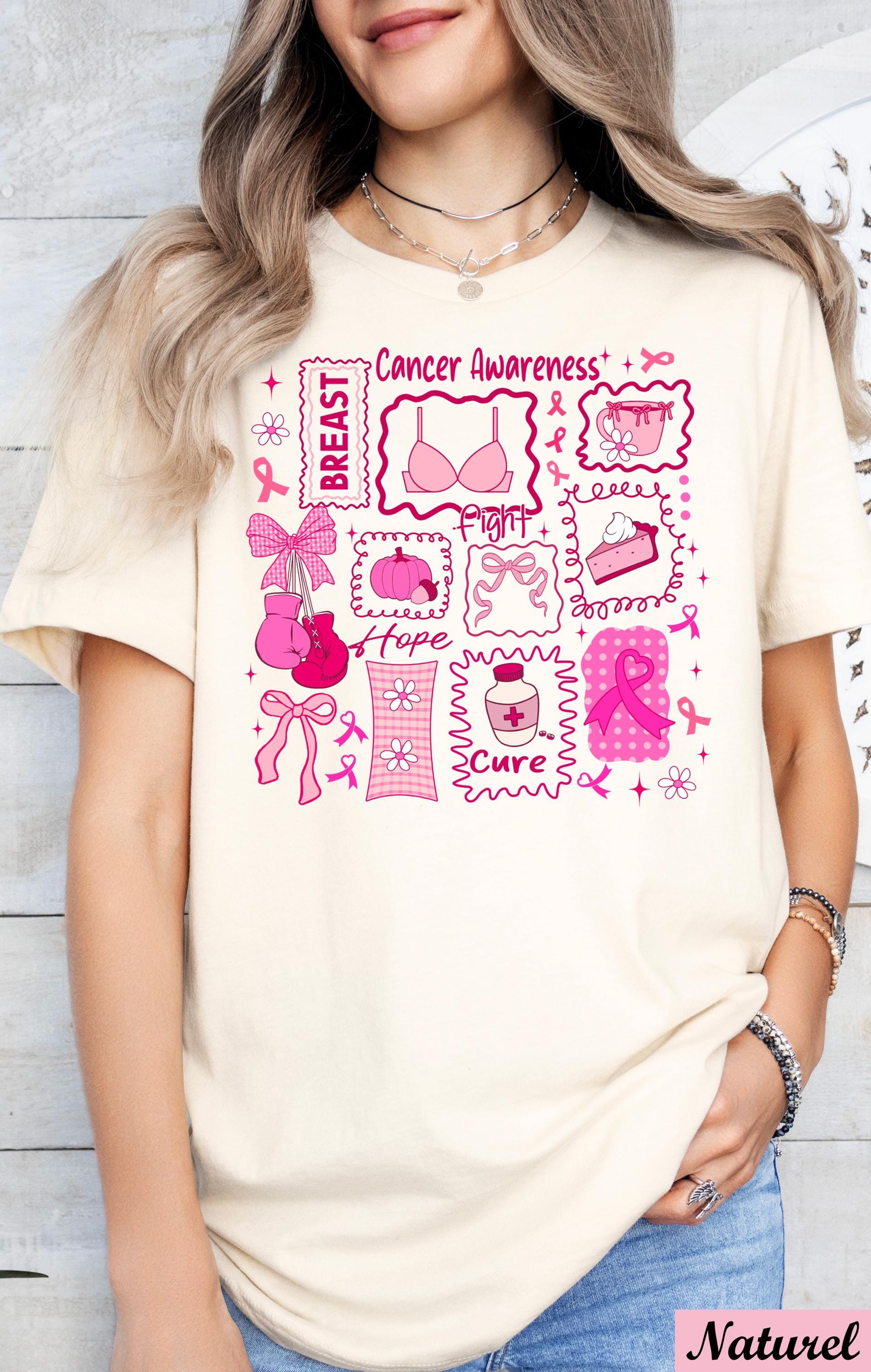 Breast Cancer Awareness Shirt,Pink Ribbon Graphic Tee,Breast Cancer Month, Groovy Breast Cancer Shirt,Breast Cancer Gifts, Cancer Support