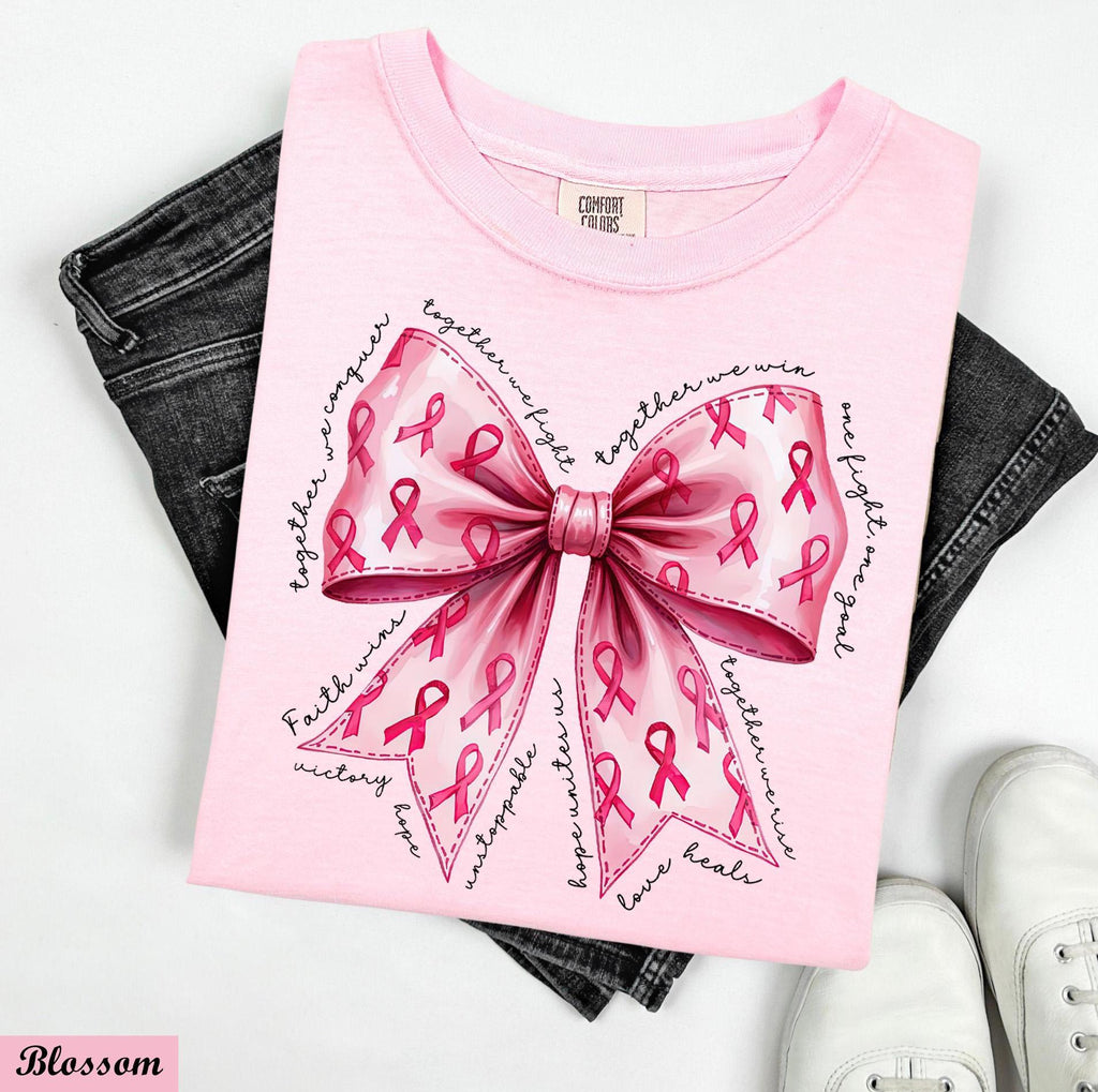 Coquette Boxing Gloves Breast Cancer Shirt,Breast Cancer Awareness,Fight Like A Girl ,We Fight Together Motivational Cancer,Cancer Support
