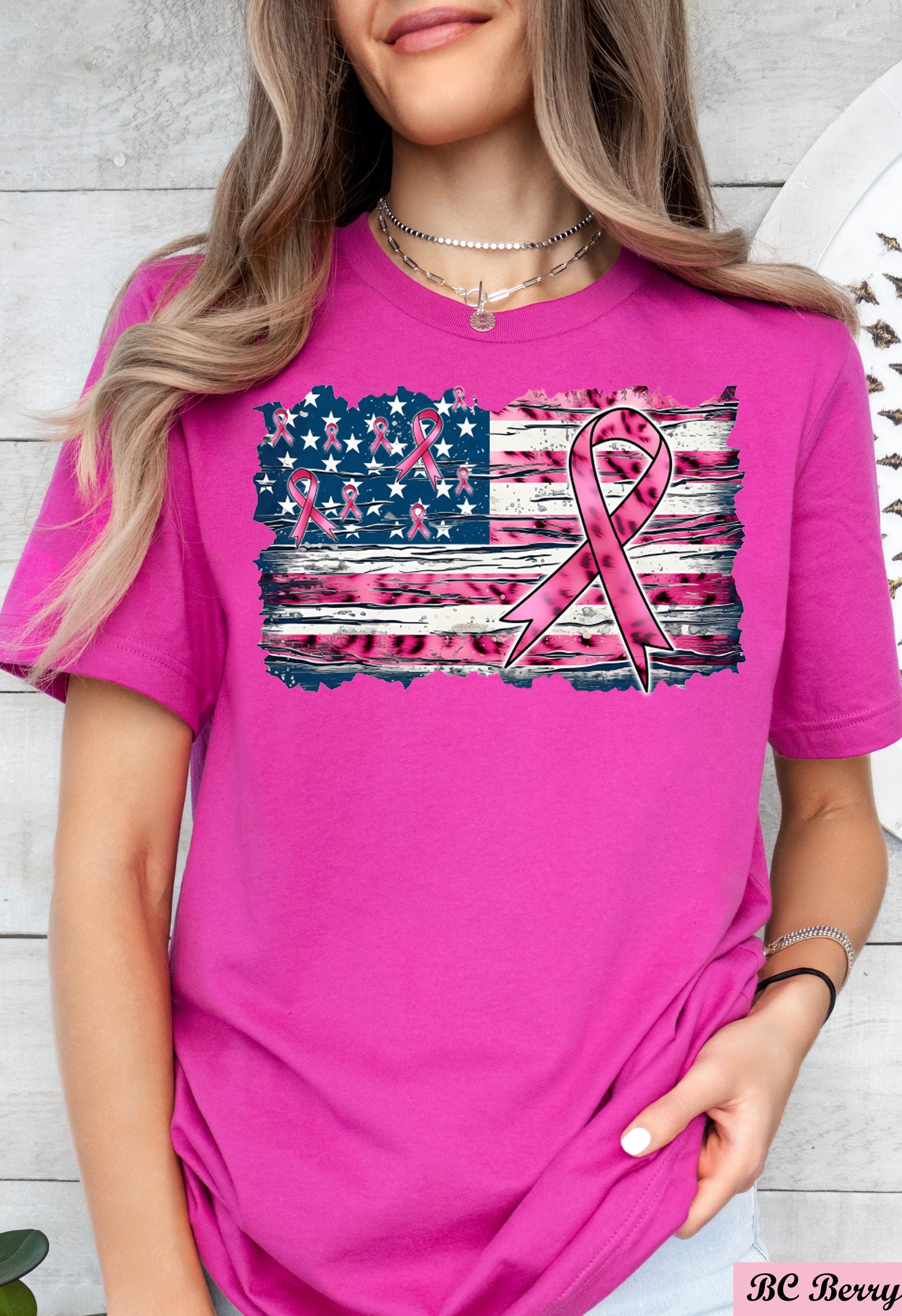 Breast Cancer Ribbon USA Flag Shirt,Cancer Flag Shirt,Breast Cancer Awareness Tee,Breast Cancer Gifts,Breast Cancer Month,Cancer Motivation