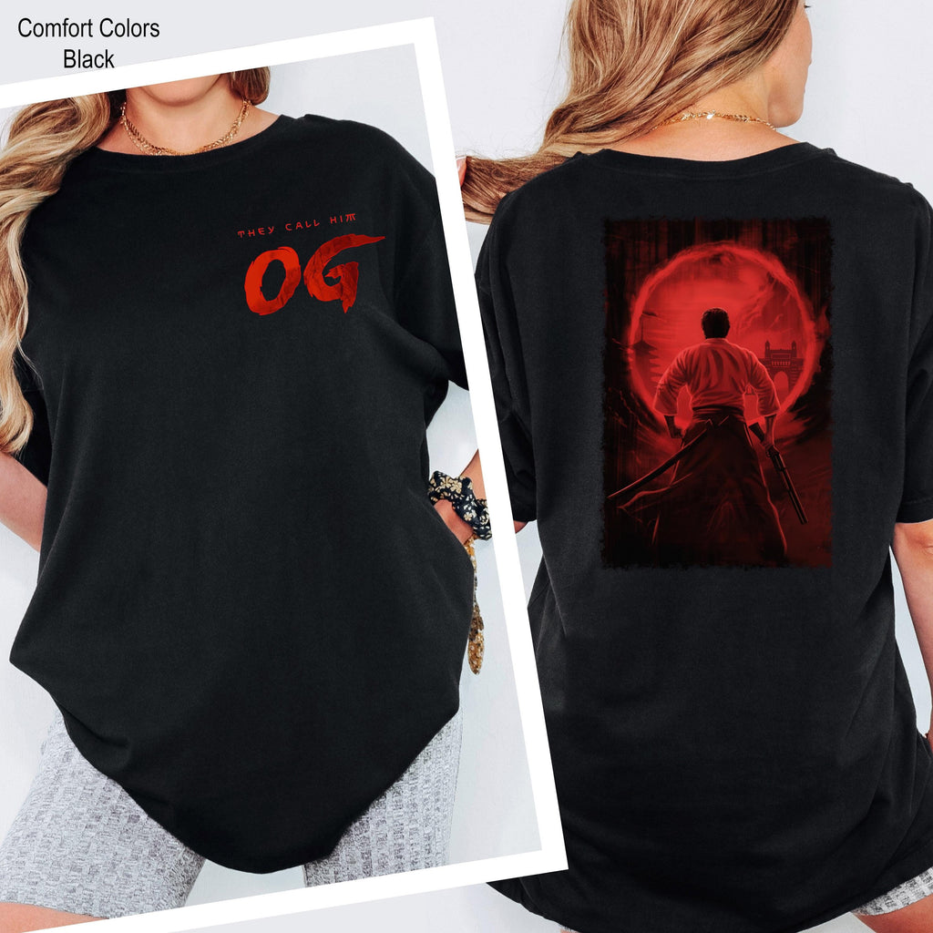 They Call Him, OG Pawan Kalyan Shirt, OG Time Begins Shirt, OG Sword, Bold Red Brush Style Design T-Shirt, Katana Sword Streetwear, Og Tee