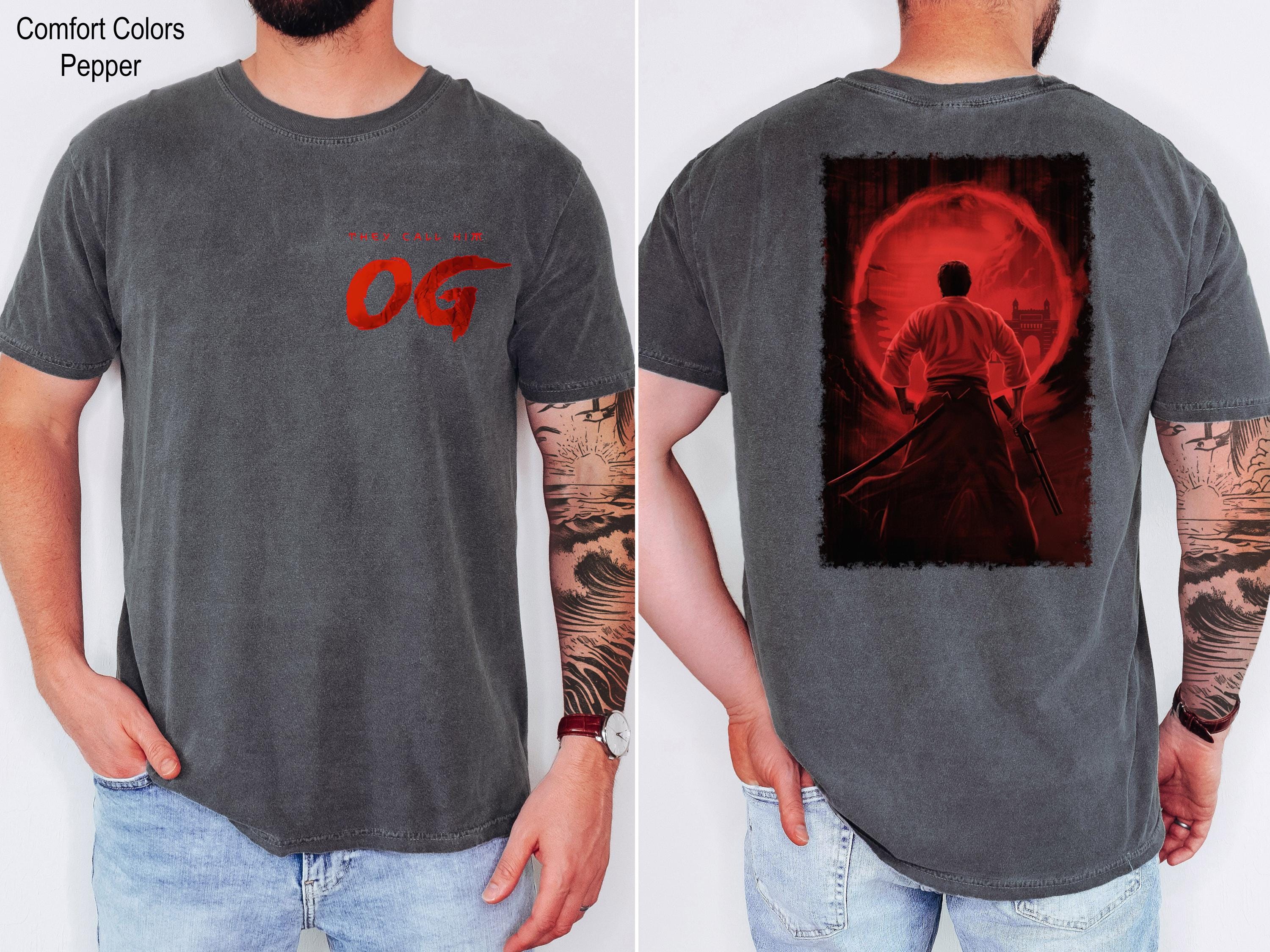 They Call Him, OG Pawan Kalyan Shirt, OG Time Begins Shirt, OG Sword, Bold Red Brush Style Design T-Shirt, Katana Sword Streetwear, Og Tee