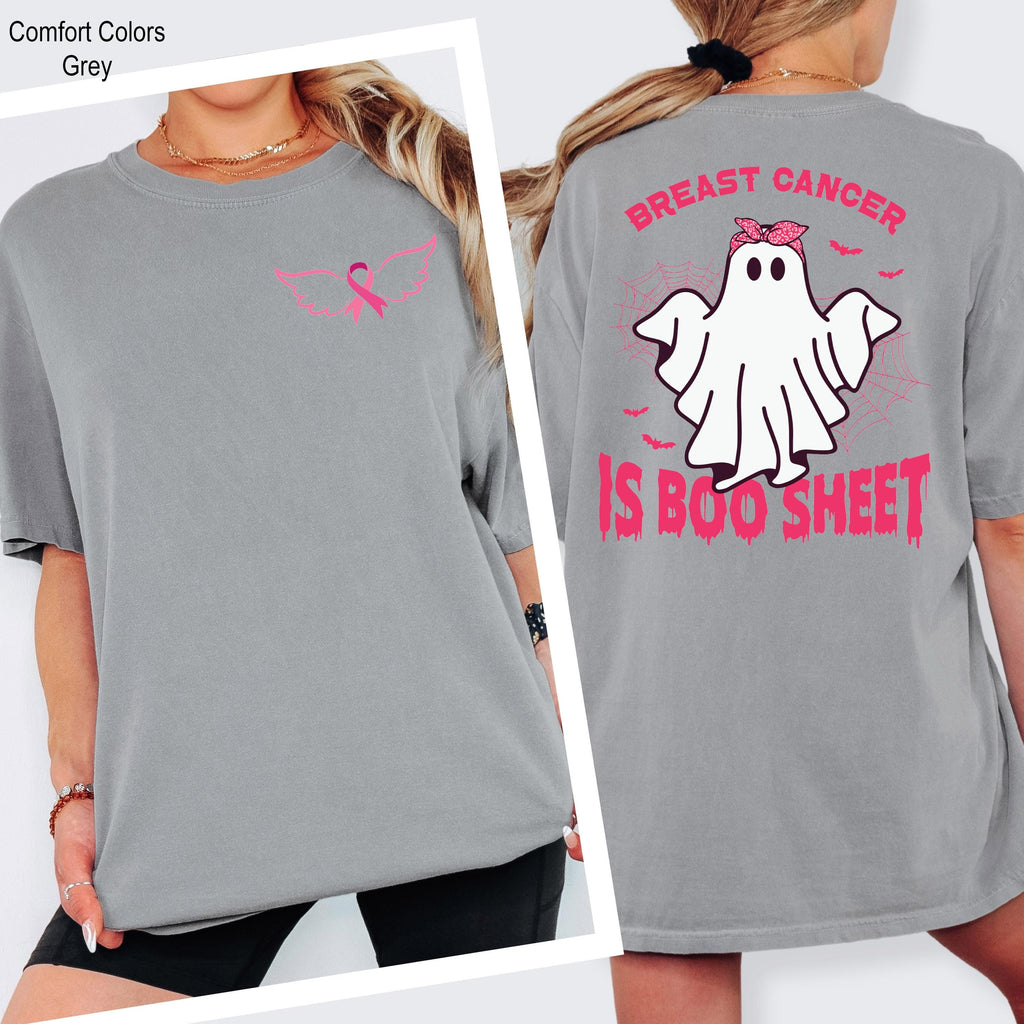 Breast Cancer Is Boo Sheet Halloween Shirt, Funny Boo Sheet Shirt, Ghost Ribbon Breast Cancer Awareness Shirt, Cancer Halloween Shirt