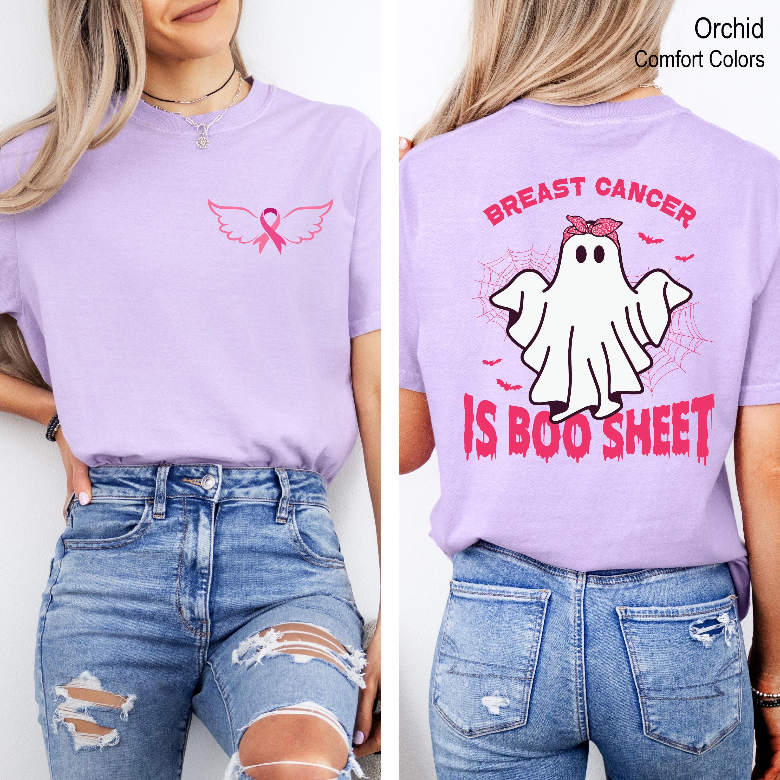 Breast Cancer Is Boo Sheet Halloween Shirt, Funny Boo Sheet Shirt, Ghost Ribbon Breast Cancer Awareness Shirt, Cancer Halloween Shirt