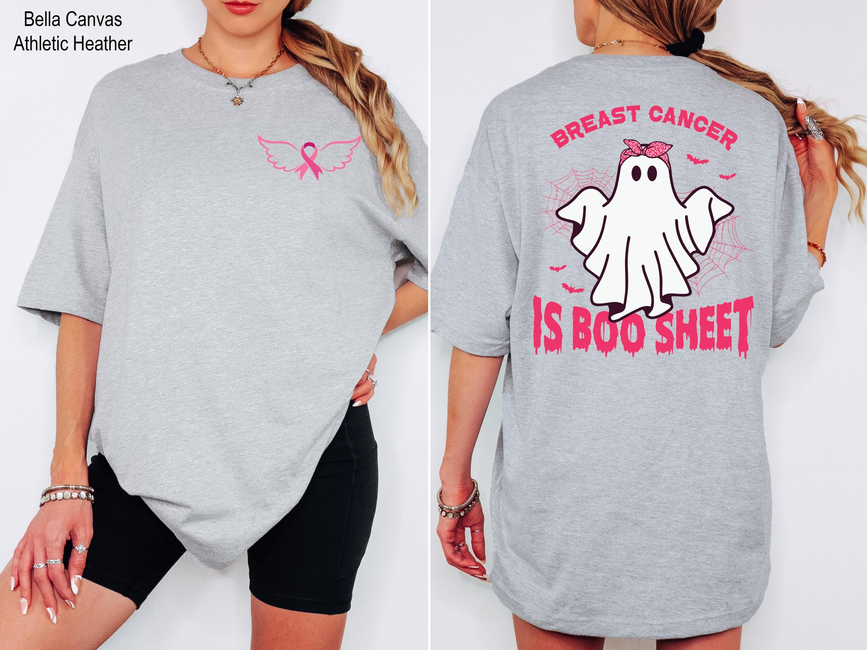 Breast Cancer Is Boo Sheet Halloween Shirt, Funny Boo Sheet Shirt, Ghost Ribbon Breast Cancer Awareness Shirt, Cancer Halloween Shirt