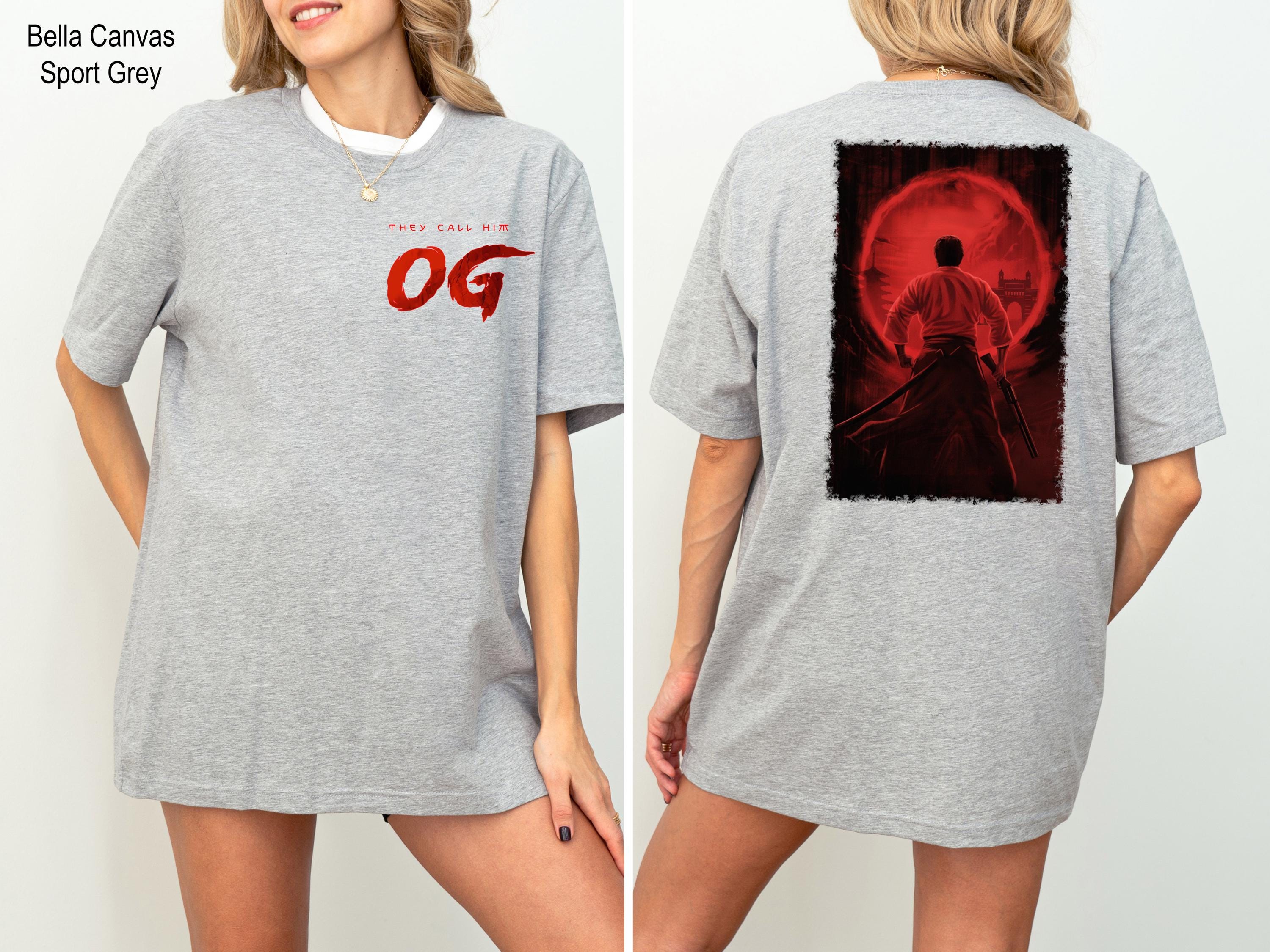 They Call Him, OG Pawan Kalyan Shirt, OG Time Begins Shirt, OG Sword, Bold Red Brush Style Design T-Shirt, Katana Sword Streetwear, Og Tee