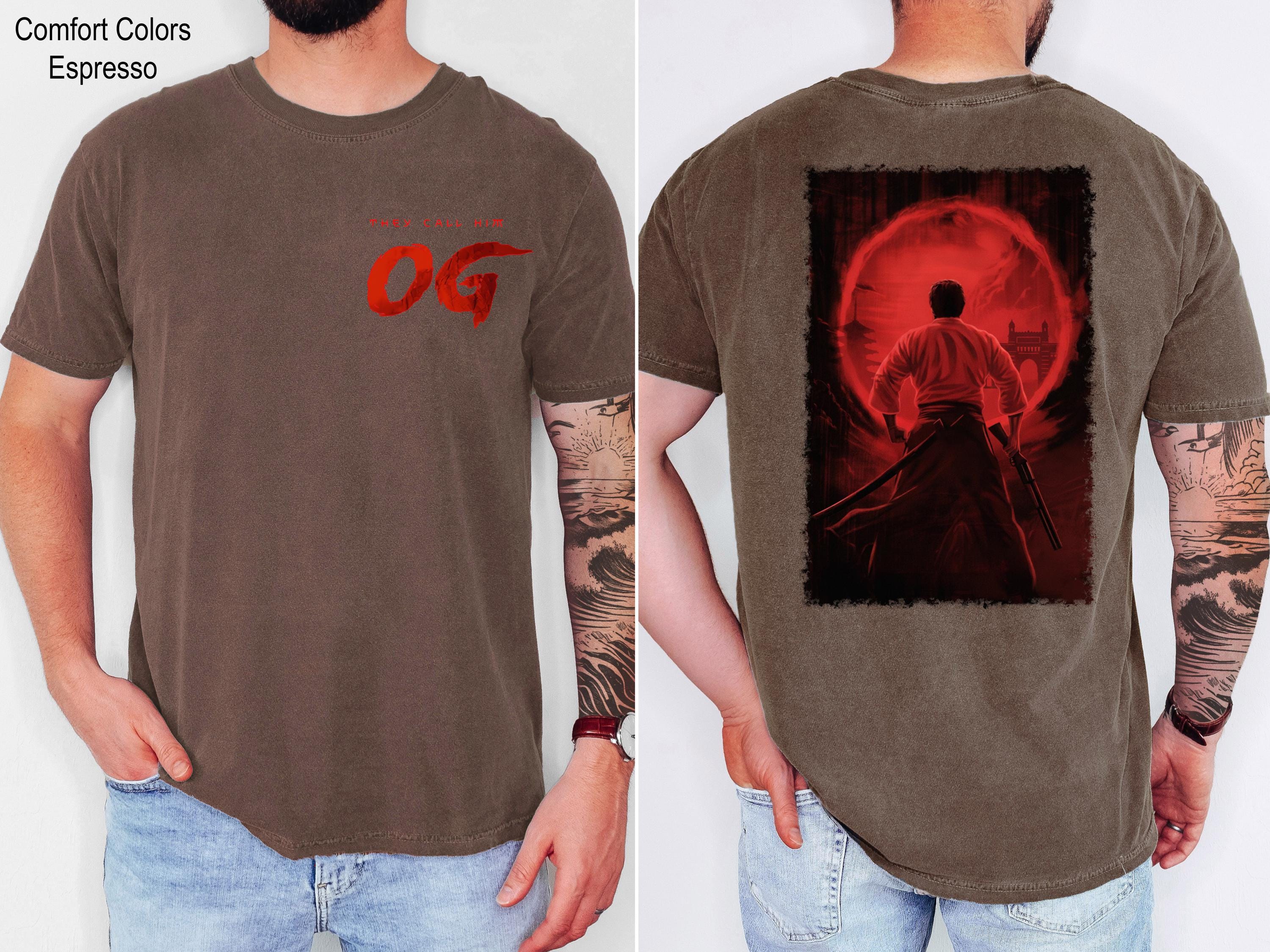 They Call Him, OG Pawan Kalyan Shirt, OG Time Begins Shirt, OG Sword, Bold Red Brush Style Design T-Shirt, Katana Sword Streetwear, Og Tee