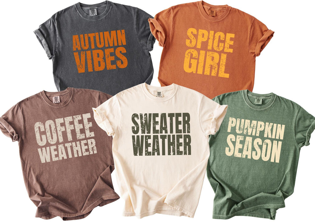 Retro Distressed Fall Shirt Designs, Pumpkin Season Shirt, Autumn Fall Shirt, Thanksgiving Shirt, Retro Fall Shirt, Coffee Weather Tee
