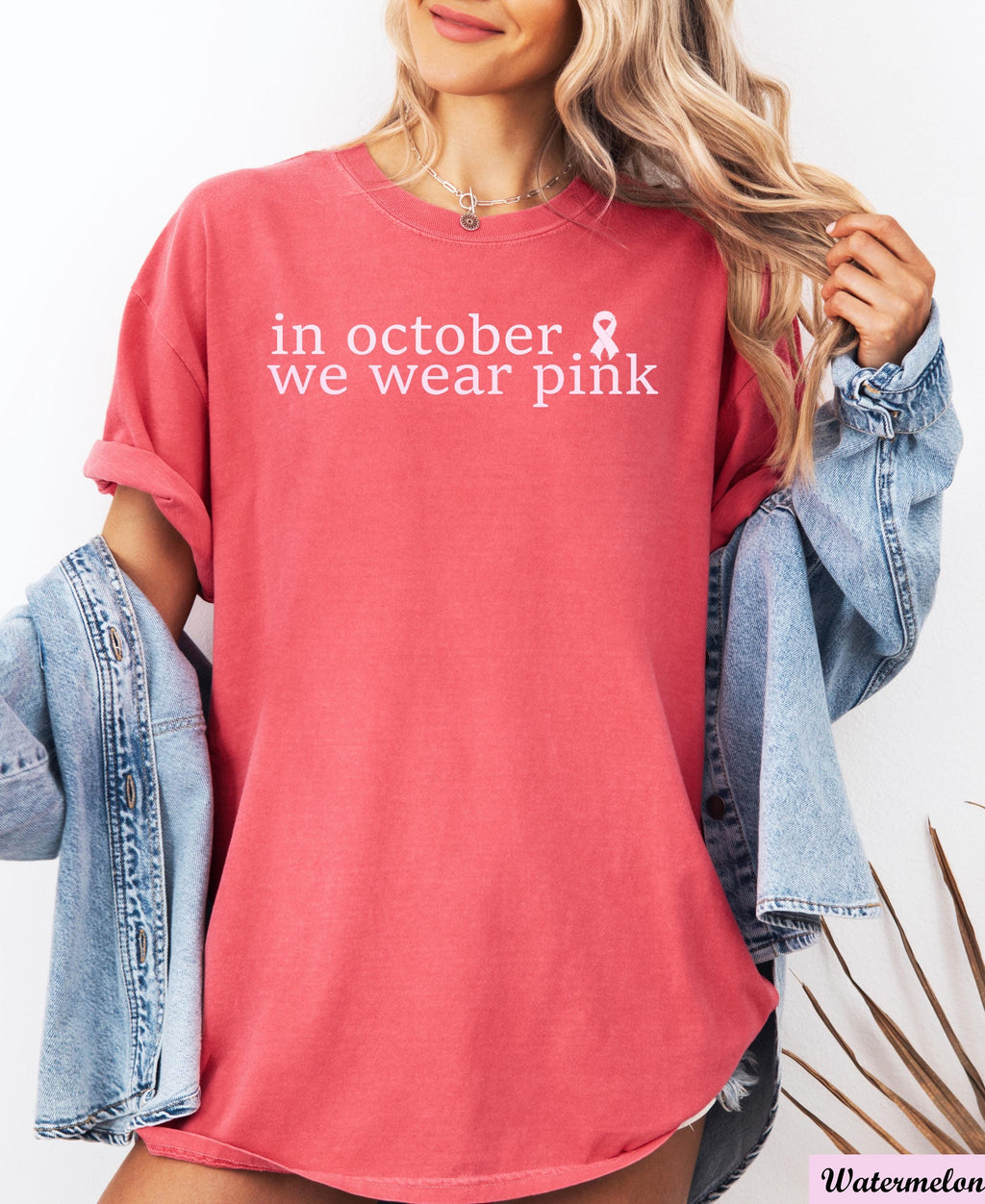 In October We Wear Pink Shirt,Breast Cancer Shirt,Breast Cancer Awareness,Cancer Support Shirt,Cancer Survivor Shirt,Pink Bow Cancer Shirt