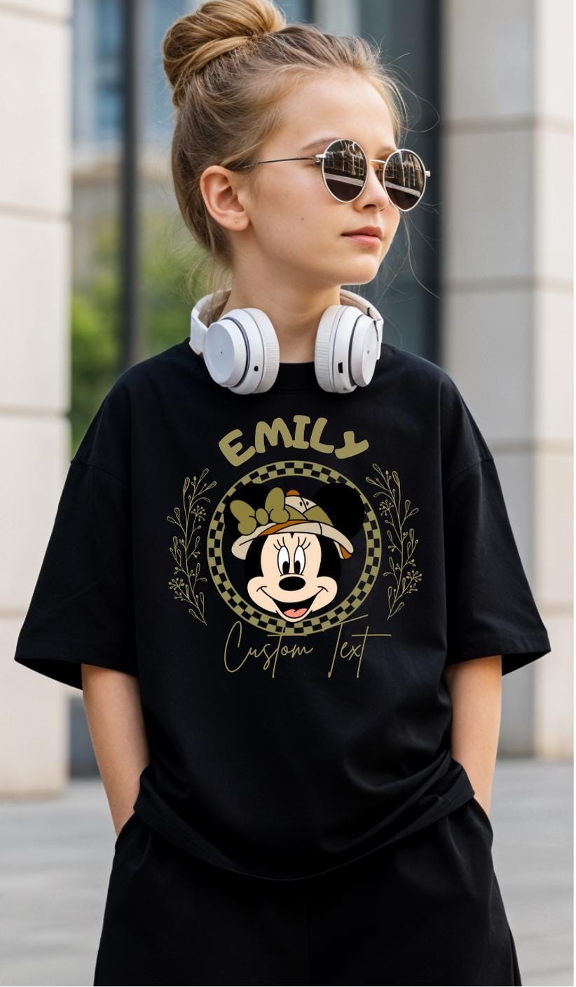 Disney Custom Name Mickey and Friends Safari T-Shirt, Matching Family Trip Tee, Minnie Safari Mode Shirt,Disneyland Family Vacation Tee