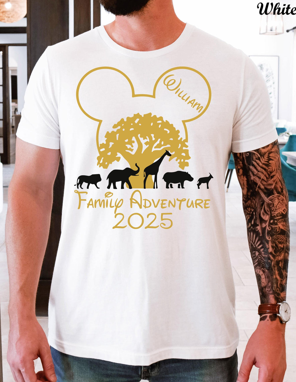 Disney Safari Family Adventure 2025 Shirt,Disney Birthday Squad Shirt, Disney Animal Kingdom Shirts,Disney Custom Name Vacation Shirt