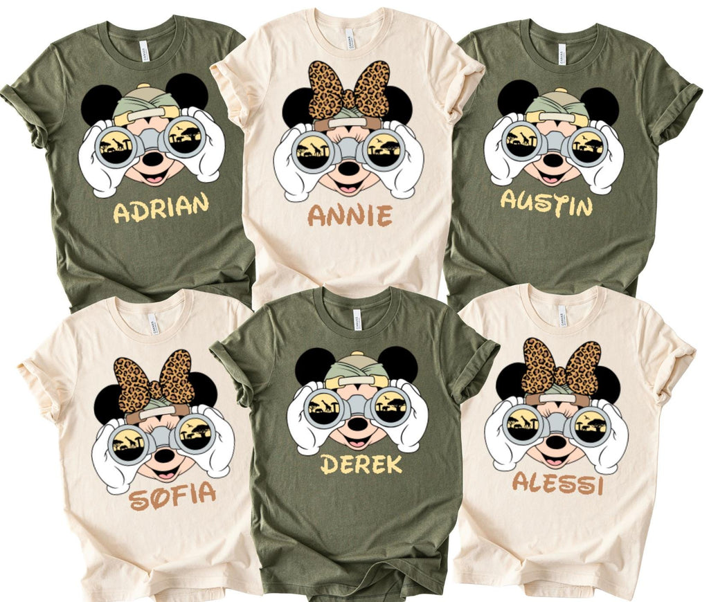 Disney Mickey and Minnie Safari Trip Shirt,Custom Name Animal Kingdom Shirts,Animal Kingdom Family Shirts,Disneyworld Family VacationTee