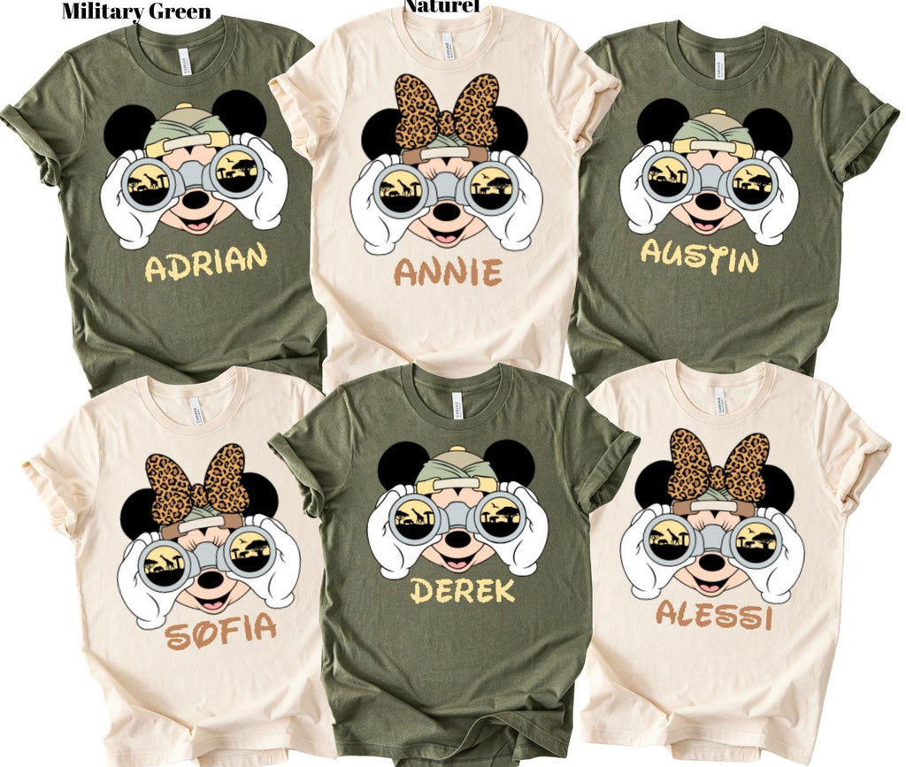 Disney Mickey and Minnie Safari Trip Shirt,Custom Name Animal Kingdom Shirts,Animal Kingdom Family Shirts,Disneyworld Family VacationTee