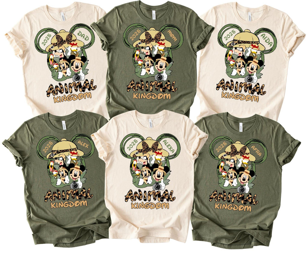 Custom Name Disney Animal Kingdom Shirts, Animal Kingdom Mickey and Friends Safari Animal Kingdom Family Shirts, 2025 Safari Trip Shirt
