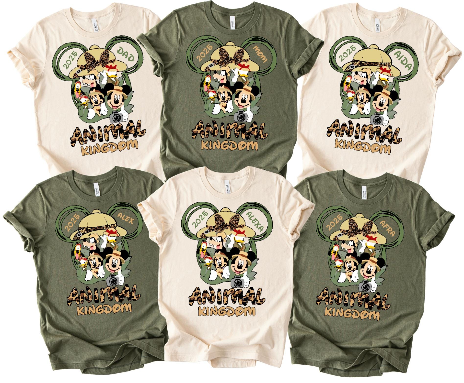 Custom Name Disney Animal Kingdom Shirts, Animal Kingdom Mickey and Friends Safari Animal Kingdom Family Shirts, 2025 Safari Trip Shirt