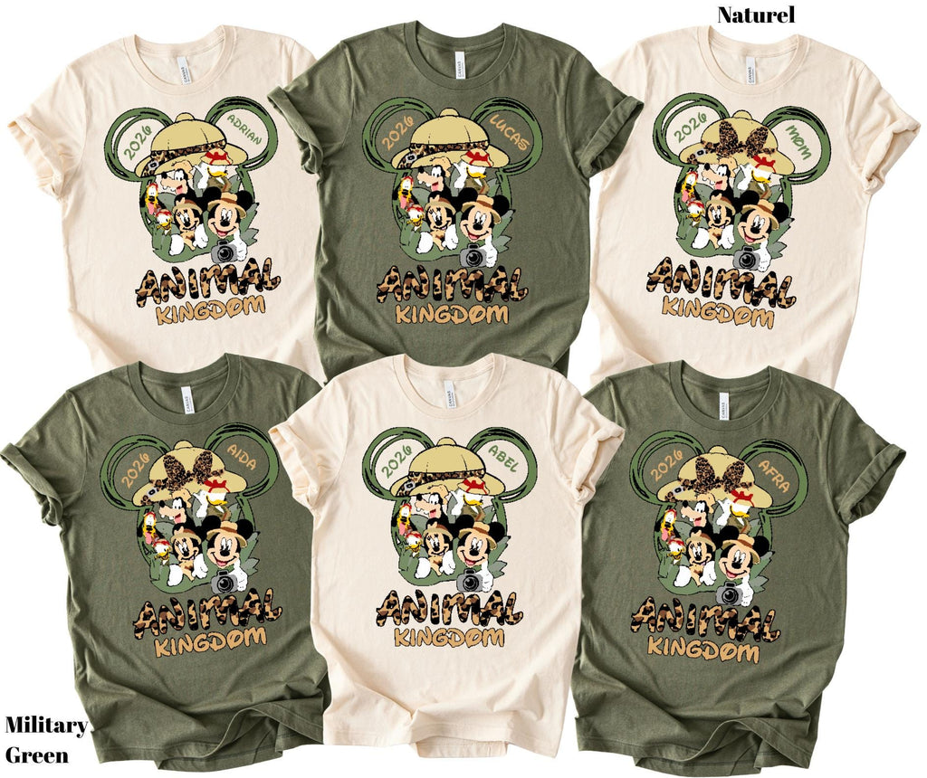 Custom Name Disney Animal Kingdom Shirts, Animal Kingdom Mickey and Friends Safari Animal Kingdom Family Shirts, 2025 Safari Trip Shirt