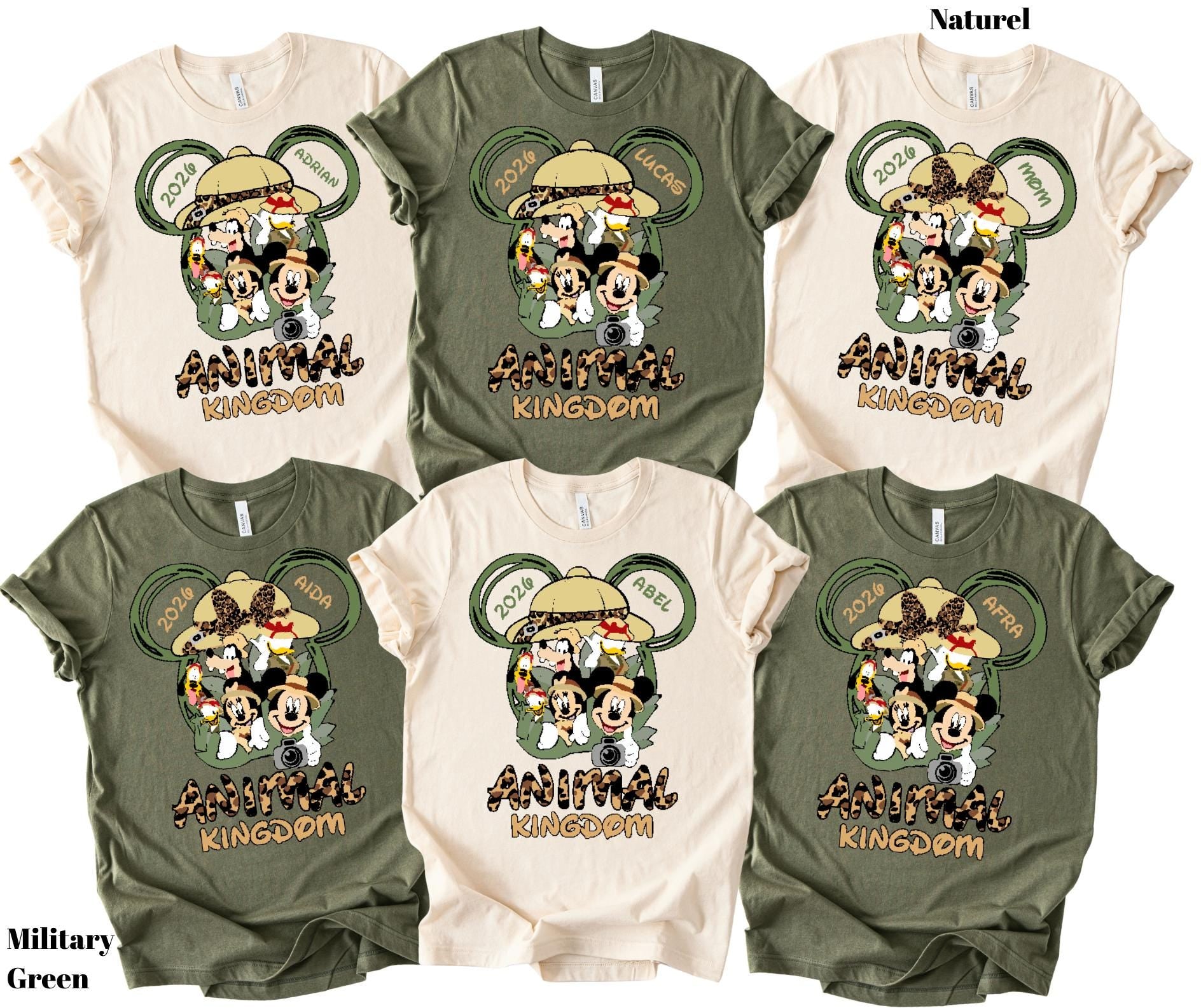 Custom Name Disney Animal Kingdom Shirts, Animal Kingdom Mickey and Friends Safari Animal Kingdom Family Shirts, 2025 Safari Trip Shirt