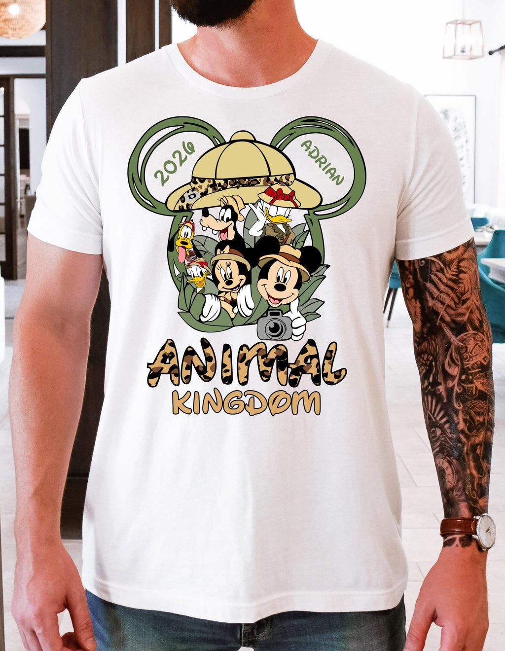 Custom Name Disney Animal Kingdom Shirts, Animal Kingdom Mickey and Friends Safari Animal Kingdom Family Shirts, 2025 Safari Trip Shirt