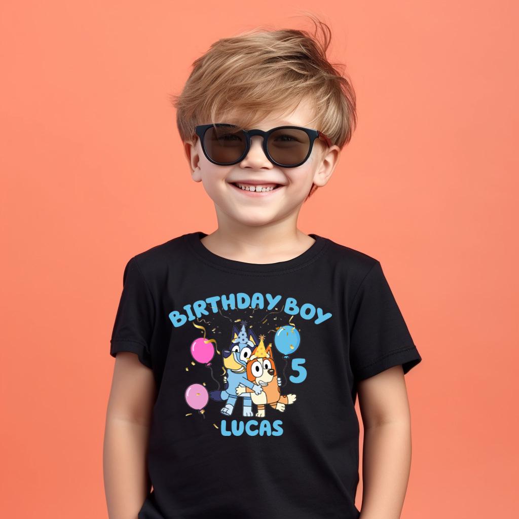 Personalized Bluey Family Shirt, Custom Bluey Birthday Tee, Family Matching Shirt,Bluey Birthday Girl and Boy Family Shirt,Bluey Dad Mom Tee