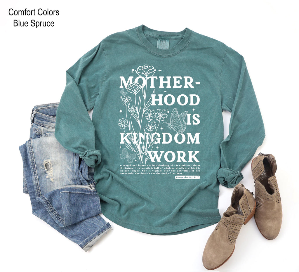 Motherhood Is Kingdom Work Sweatshirt, Christian Mother's Day Shirt, Religious Mom Tshirt, Christian Mama Sweatshirt, Bible Verse Sweater