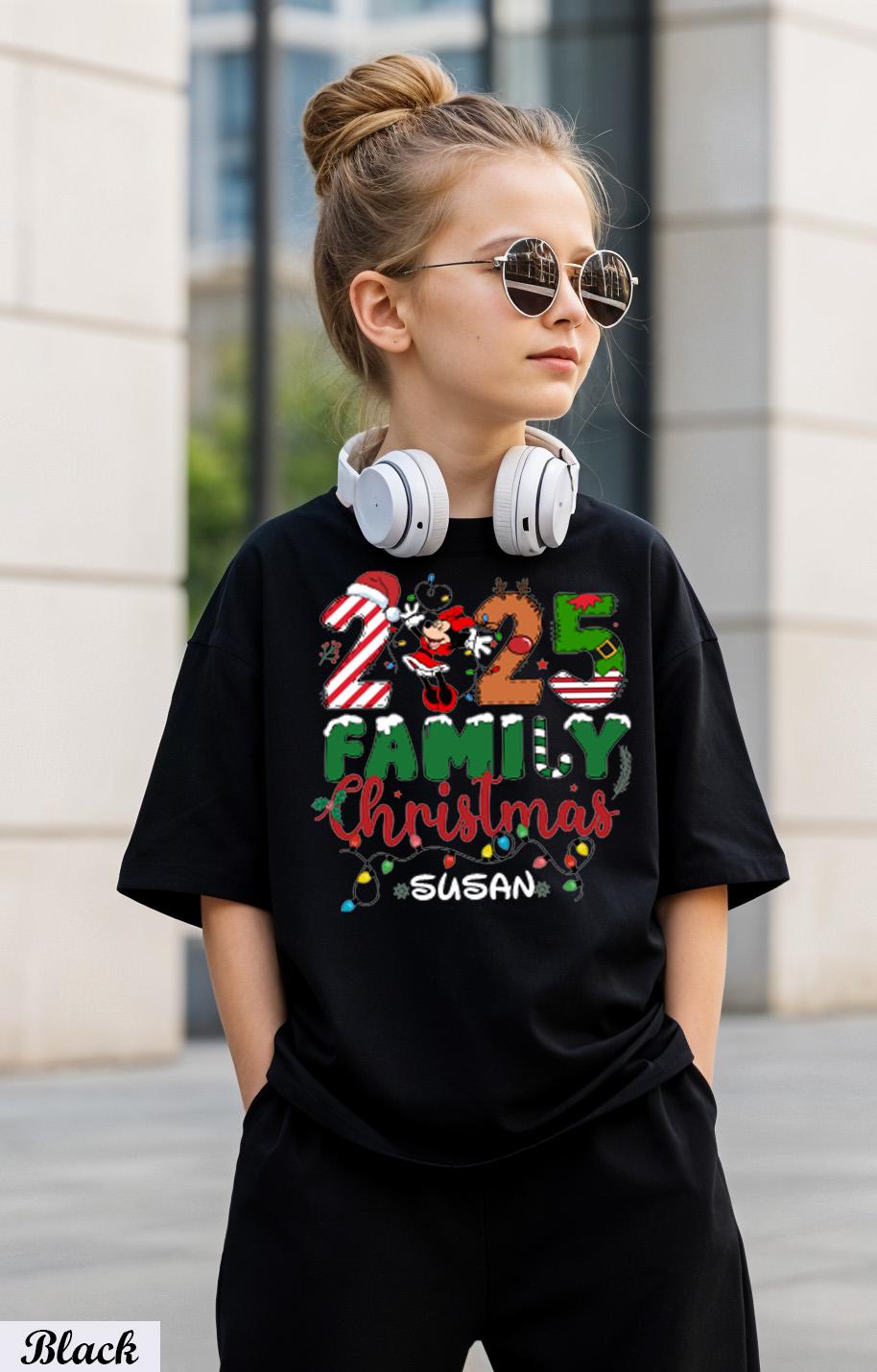 Personalized Disney 2026 Family Christmas Shirt, Disney Mickey and Friends Christmas Group Shirt, Custom Name Disneyland Christmas Gift Tee