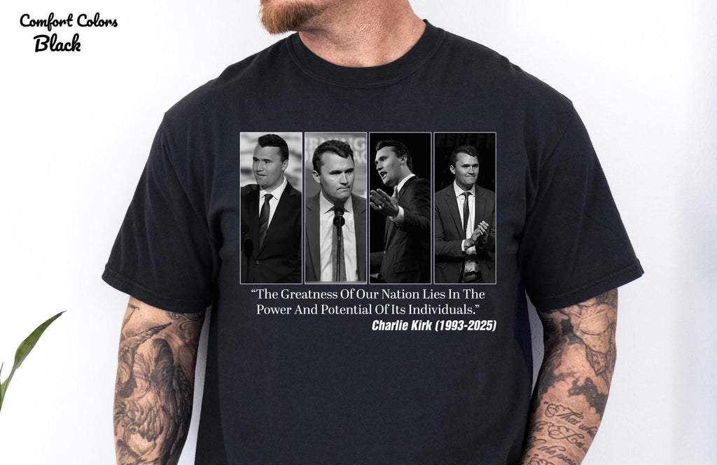 Comfort Colors® Patriotic Freedom Shirt,  RIP Charlie Kirk, Charlie Kirk is My Hero Shirt,  Charlie Kirk Assassination Shirt, A True Patriot