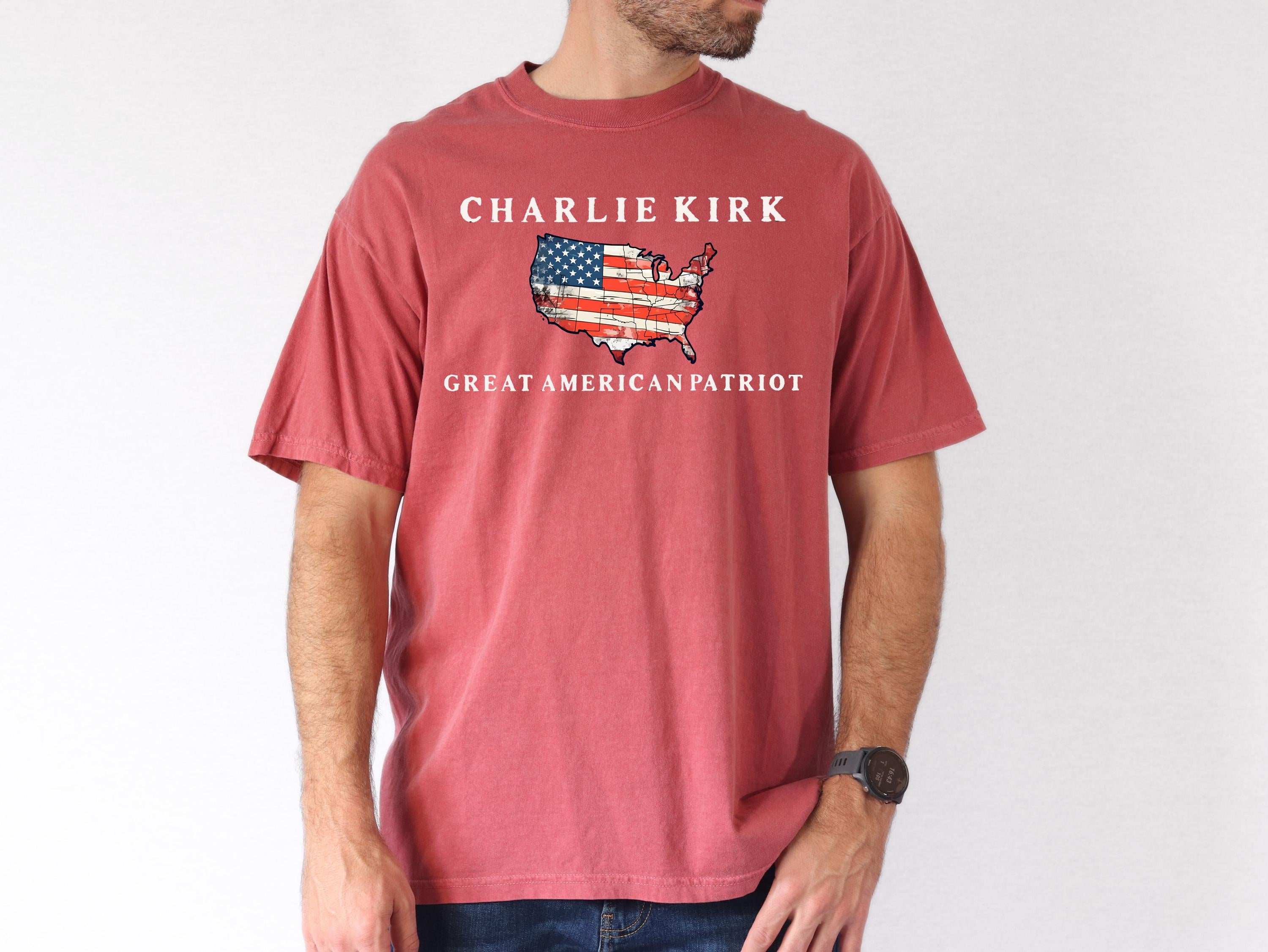 Comfort Colors Charlie Kirk Great American Patriot Shirt, Charlie Kirk Assassination Shirt, Charlie Kirk Shirt, Charlie Kirk Memorial Tee