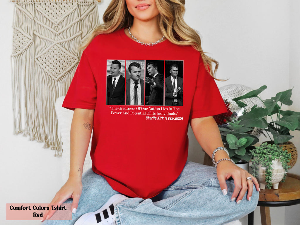 Comfort Colors® Patriotic Freedom Shirt,  RIP Charlie Kirk, Charlie Kirk is My Hero Shirt,  Charlie Kirk Assassination Shirt, A True Patriot