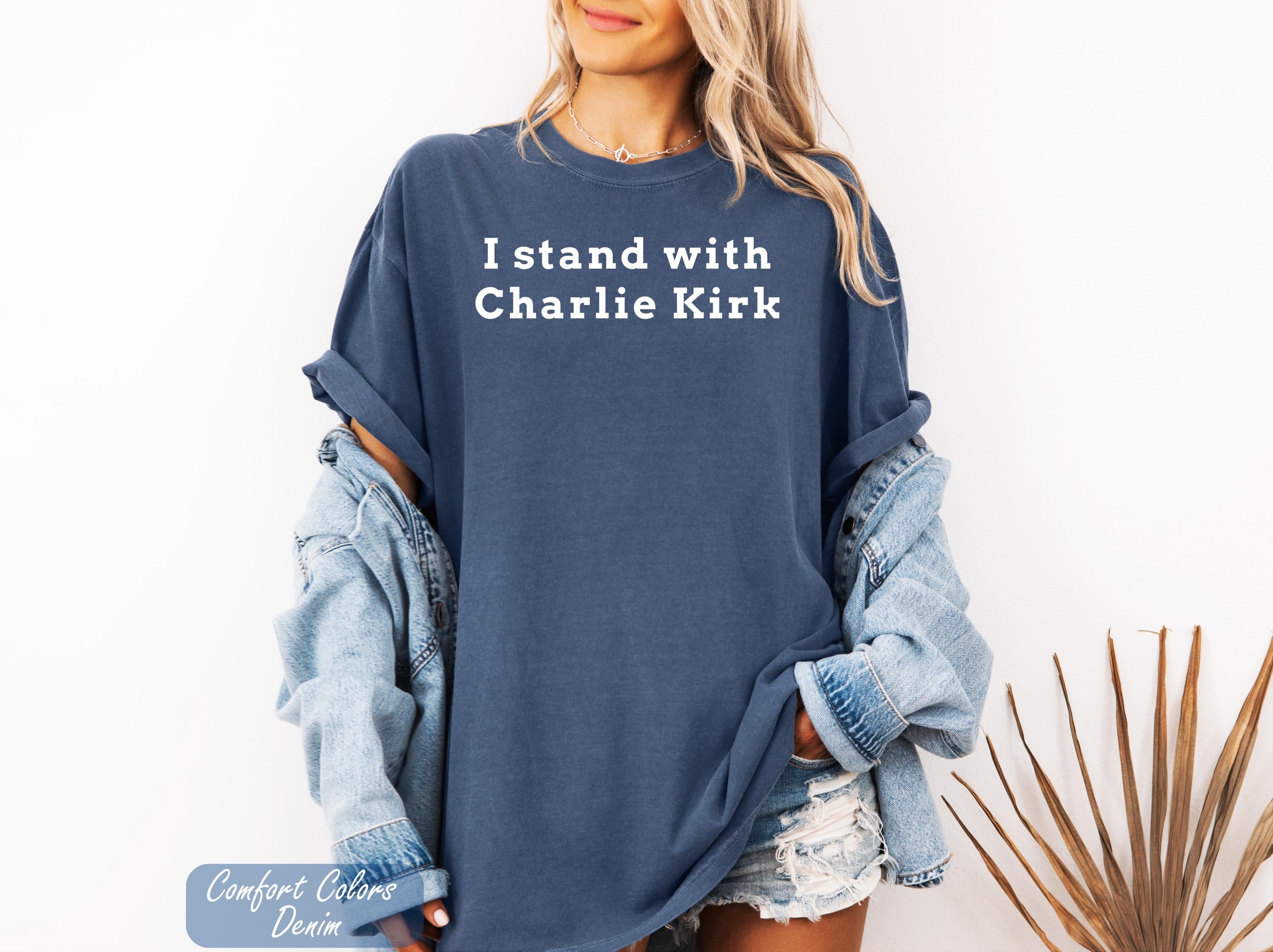 I Stand with Charlie Kirk Shirt, Charlie Kirk Tee, Political T-shirt, Justice For Charlie Kirk Unisex T-Shirt, Political Activist T-Shirt