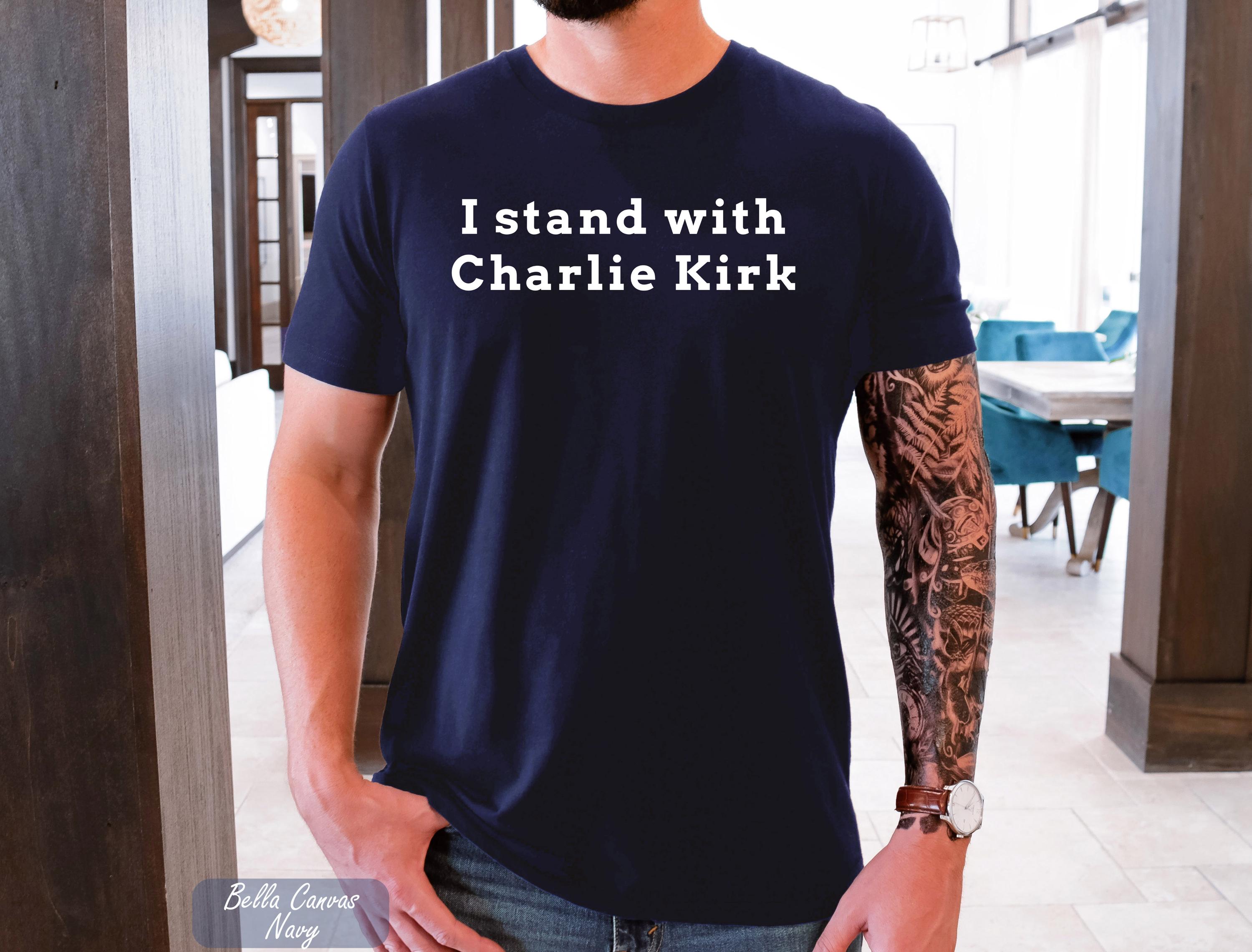 I Stand with Charlie Kirk Shirt, Charlie Kirk Tee, Political T-shirt, Justice For Charlie Kirk Unisex T-Shirt, Political Activist T-Shirt