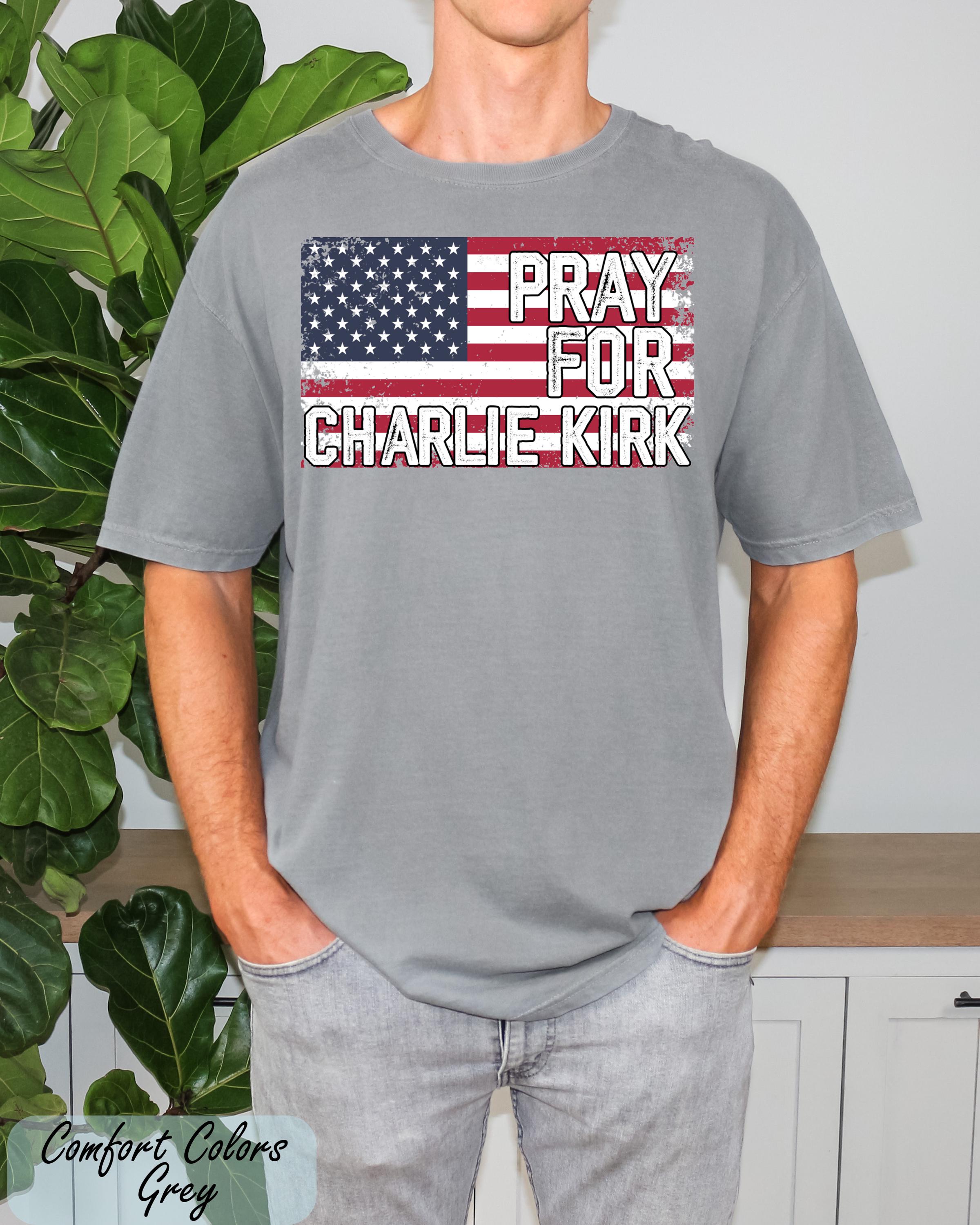 Pray for Charlie Kirk Shirt, Patriot USA Flag Tee, Activist Shirt,Justice for Charlie Kirk,Charlie Kirk Memorial ,Rest in Peace Charlie Kirk