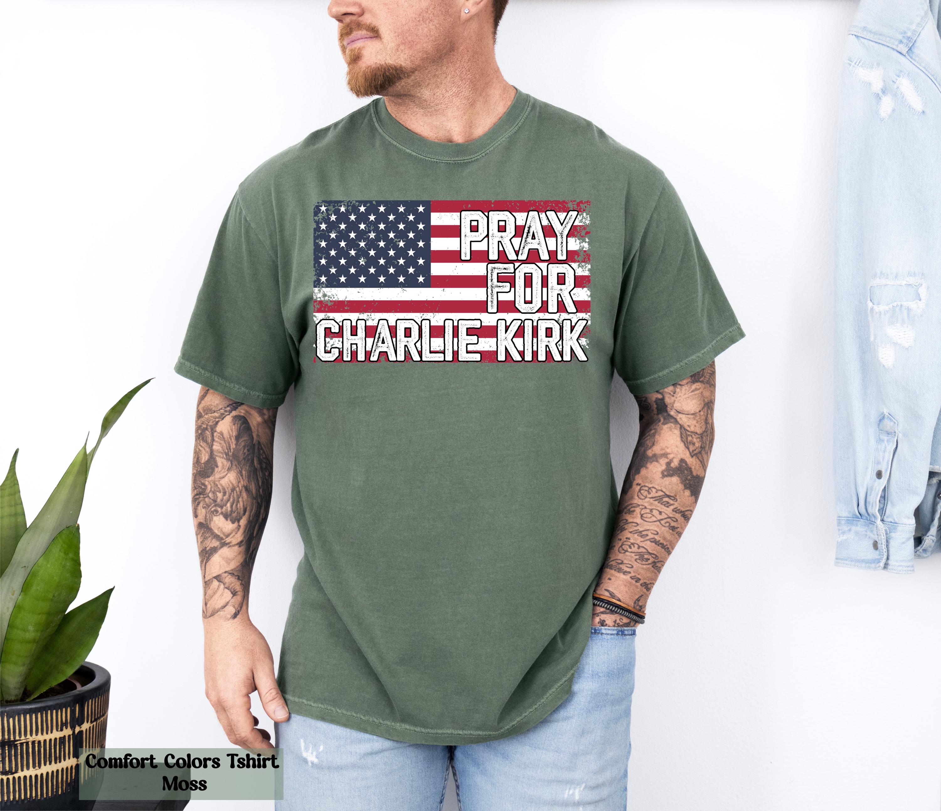 Pray for Charlie Kirk Shirt, Patriot USA Flag Tee, Activist Shirt,Justice for Charlie Kirk,Charlie Kirk Memorial ,Rest in Peace Charlie Kirk