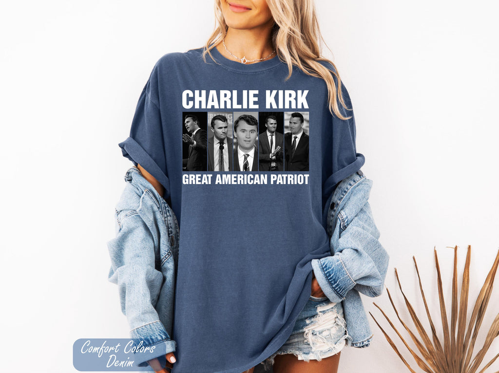 Charlie Kirk Great American Patriot T-shirt, USA Flag Map Shirt, Human Rights Activist Tee, Pray For Charlie Kirk, Charlie Kirk Justice Tee