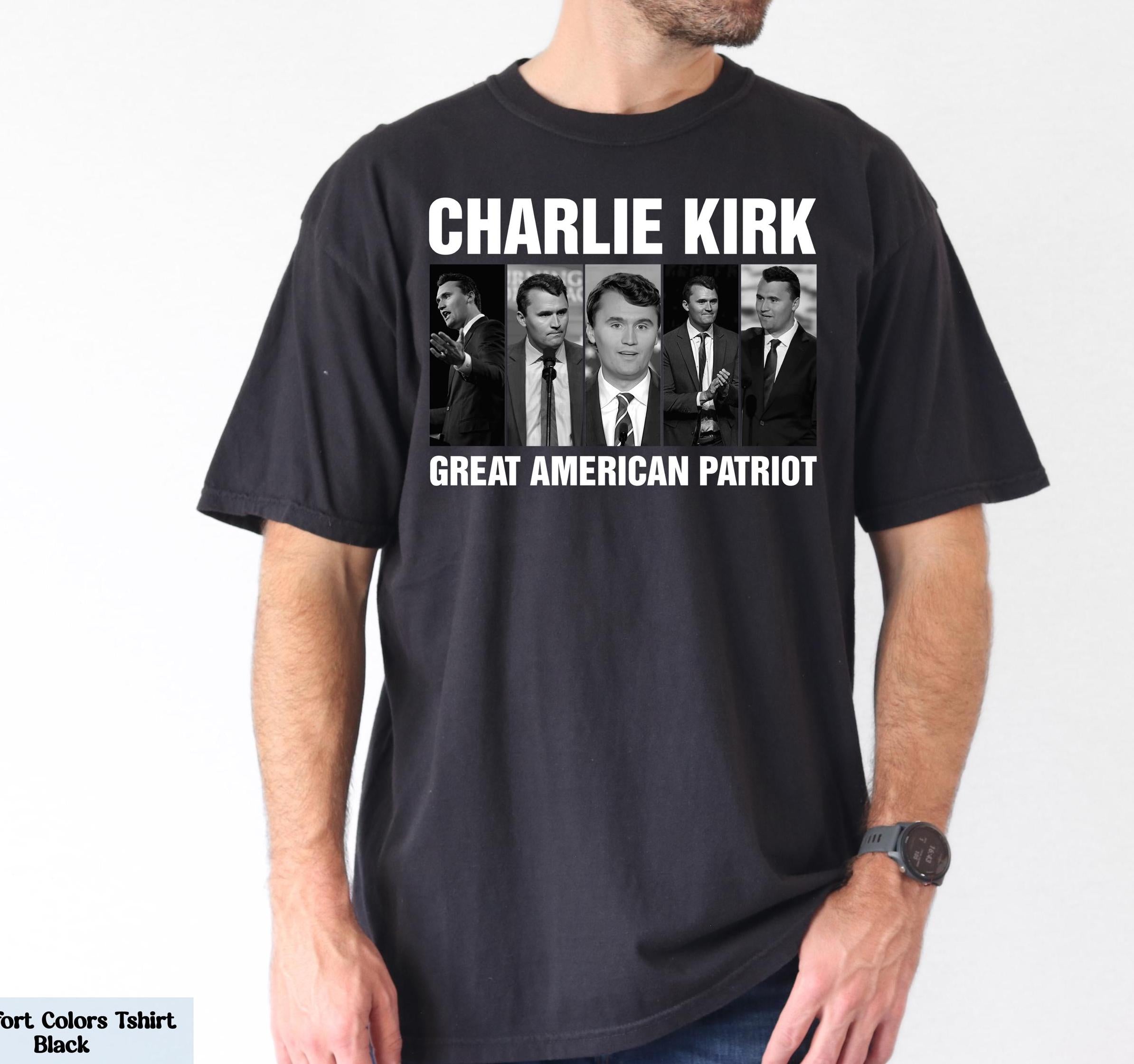 Charlie Kirk Great American Patriot T-shirt, USA Flag Map Shirt, Human Rights Activist Tee, Pray For Charlie Kirk, Charlie Kirk Justice Tee