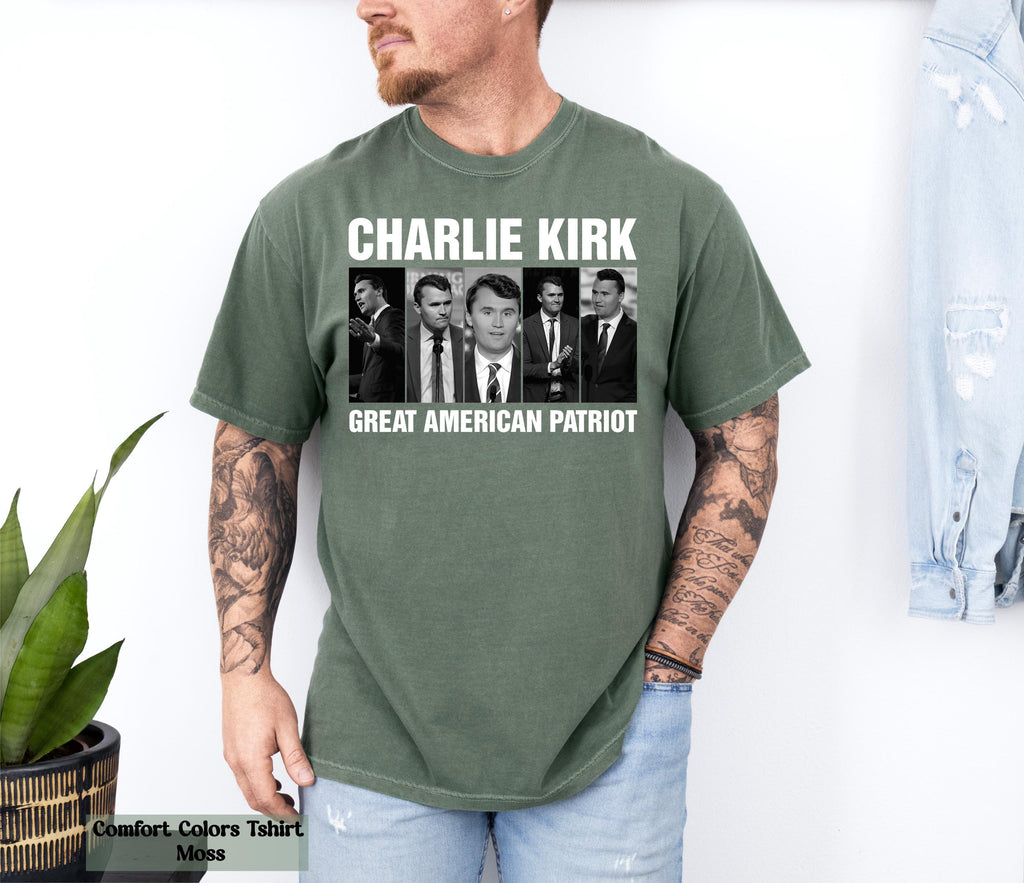 Charlie Kirk Great American Patriot T-shirt, USA Flag Map Shirt, Human Rights Activist Tee, Pray For Charlie Kirk, Charlie Kirk Justice Tee