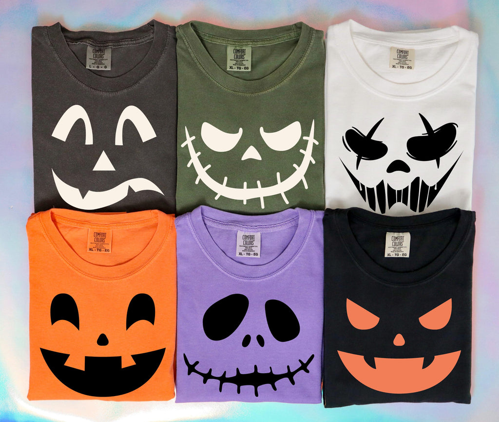Retro Halloween Faces Shirt, Pumpkin Face Tee, Halloween Crew Shirt, Halloween Party Shirt, Halloween Group Shirt, Spooky Family Costume