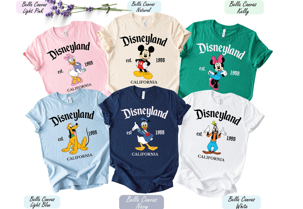 Retro Disneyland Est 1955 California Mickey Shirt, Disneyland Shirt, Mickey And Friends Shirt, Walt Disney World Tee, Disney Vacation Tee