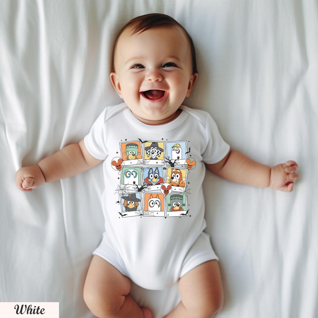 Bluey Halloween Shirt,Cute Spooky Graphic Tee,Kids And Adult Bluey Family Outfit for Trick or Treat and Fall Parties, Bluey Fall Shirt