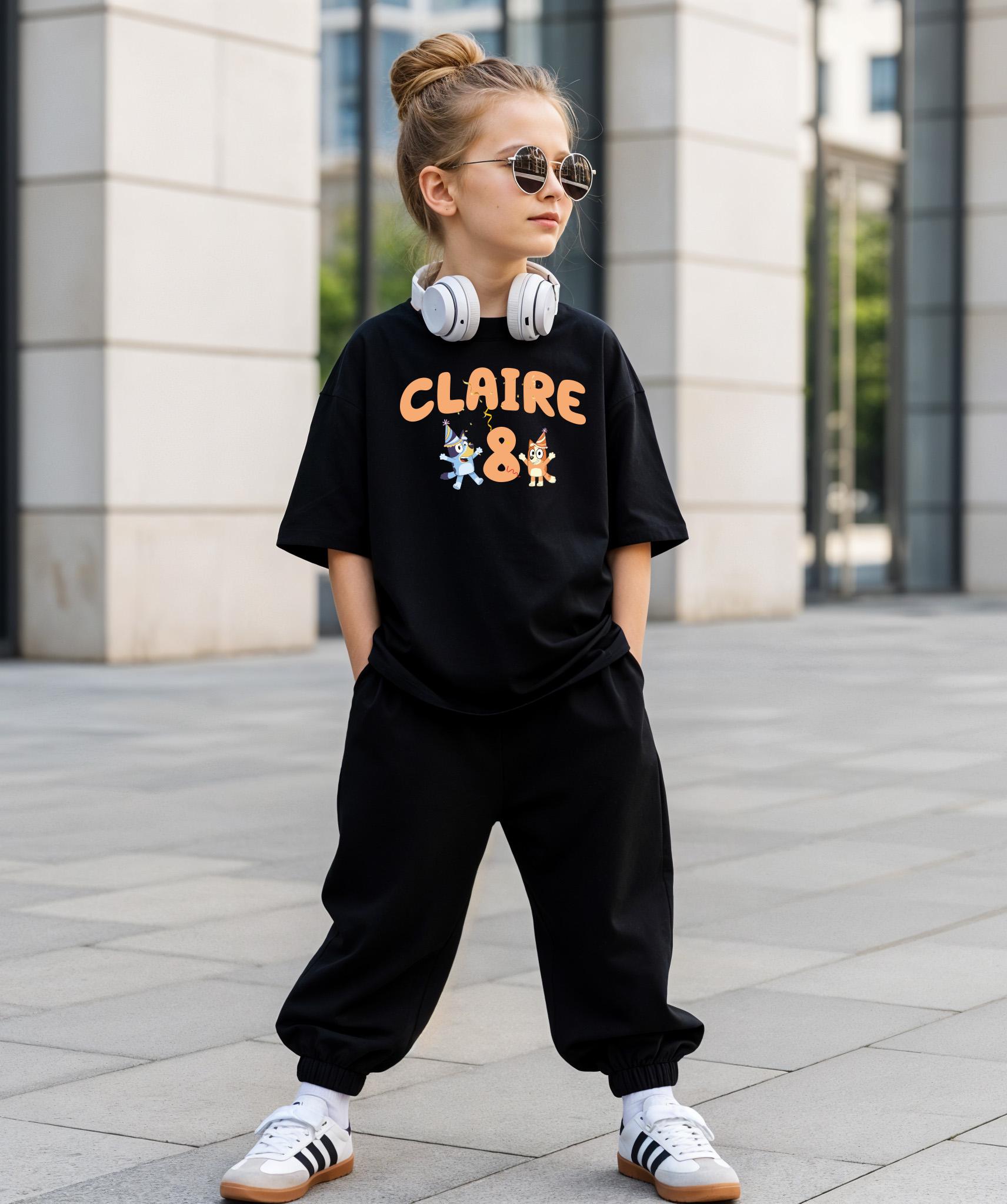 Personalized Bluey Birthday Shirt Custom Name Bluey And Bingo Birthday Shirt,Birthday Matching Shirt For Kids,Bluey Custom Age Kids Shirt