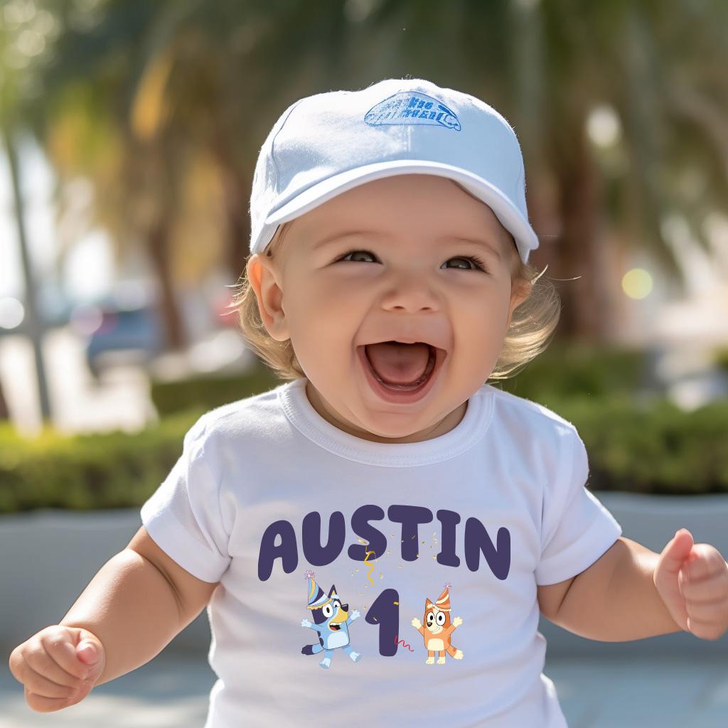 Personalized Bluey Birthday Shirt Custom Name Bluey And Bingo Birthday Shirt,Birthday Matching Shirt For Kids,Bluey Custom Age Kids Shirt