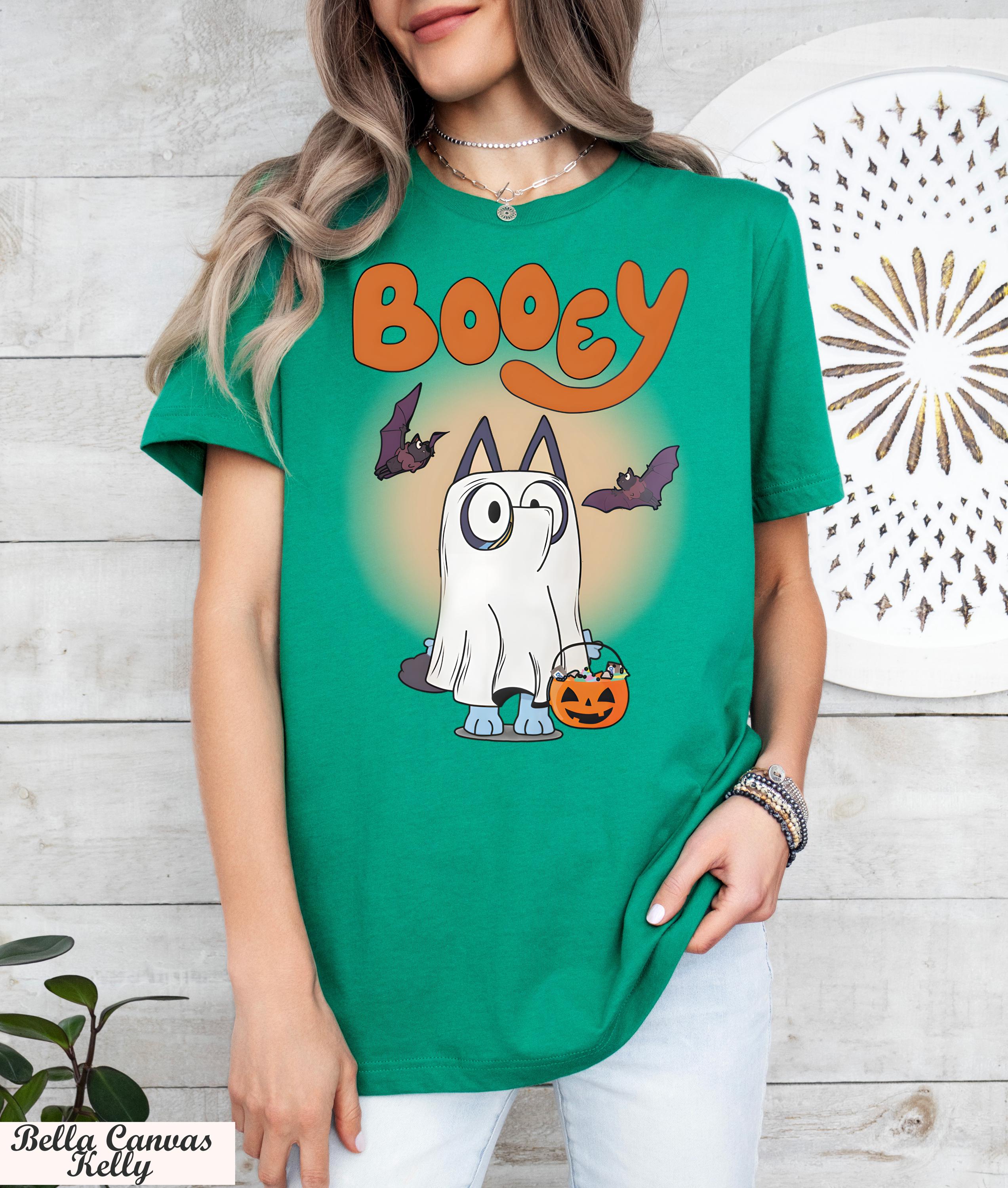Blue Booey Halloween Shirt,Fun Bluey Fan Shirt for Everyday Wear,Family Matching Outfit,Booey Halloween Dog T-Shirt,Halloween Family Shirt