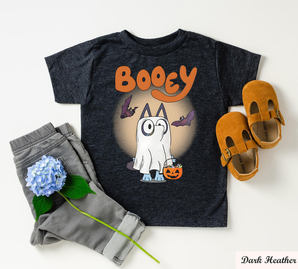 Blue Booey Halloween Shirt,Fun Bluey Fan Shirt for Everyday Wear,Family Matching Outfit,Booey Halloween Dog T-Shirt,Halloween Family Shirt