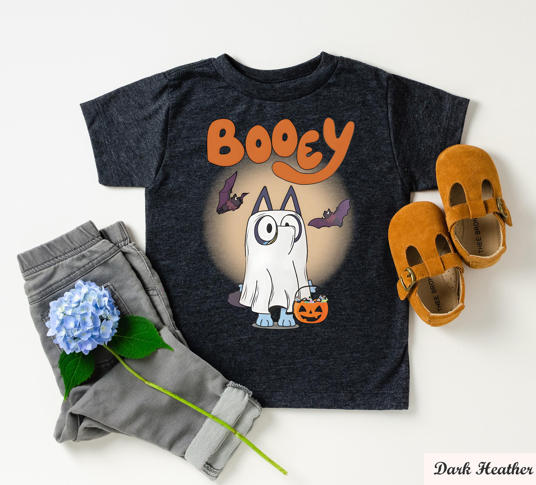 Blue Booey Halloween Shirt,Fun Bluey Fan Shirt for Everyday Wear,Family Matching Outfit,Booey Halloween Dog T-Shirt,Halloween Family Shirt