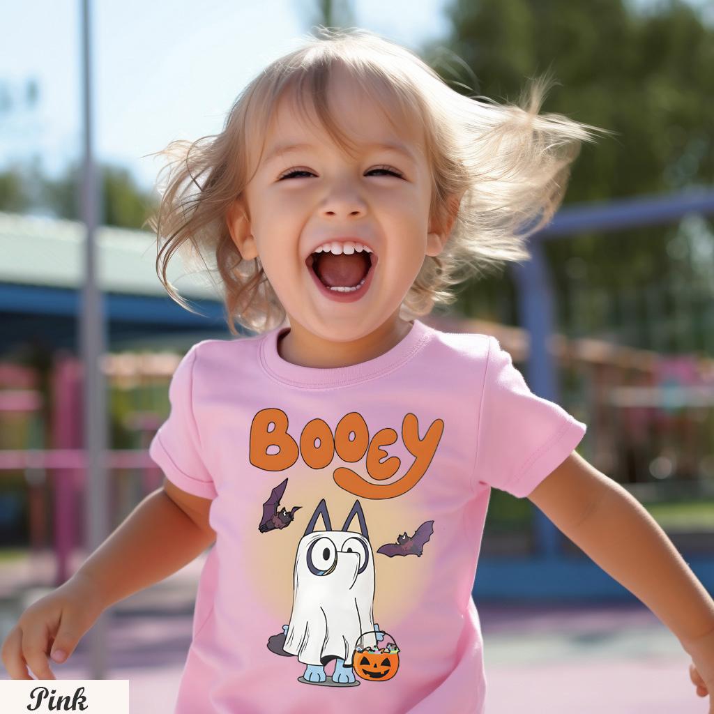 Blue Booey Halloween Shirt,Fun Bluey Fan Shirt for Everyday Wear,Family Matching Outfit,Booey Halloween Dog T-Shirt,Halloween Family Shirt