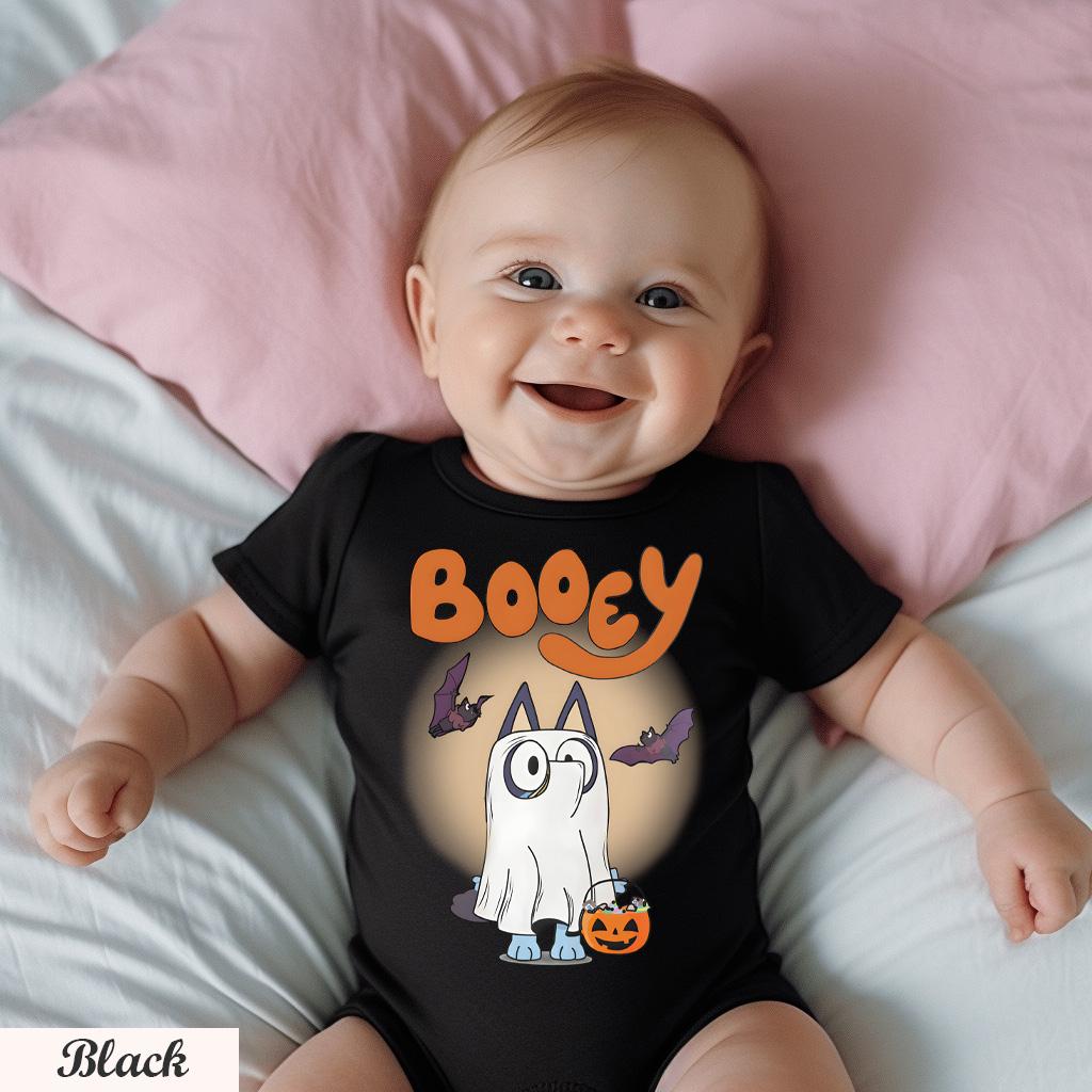 Blue Booey Halloween Shirt,Fun Bluey Fan Shirt for Everyday Wear,Family Matching Outfit,Booey Halloween Dog T-Shirt,Halloween Family Shirt