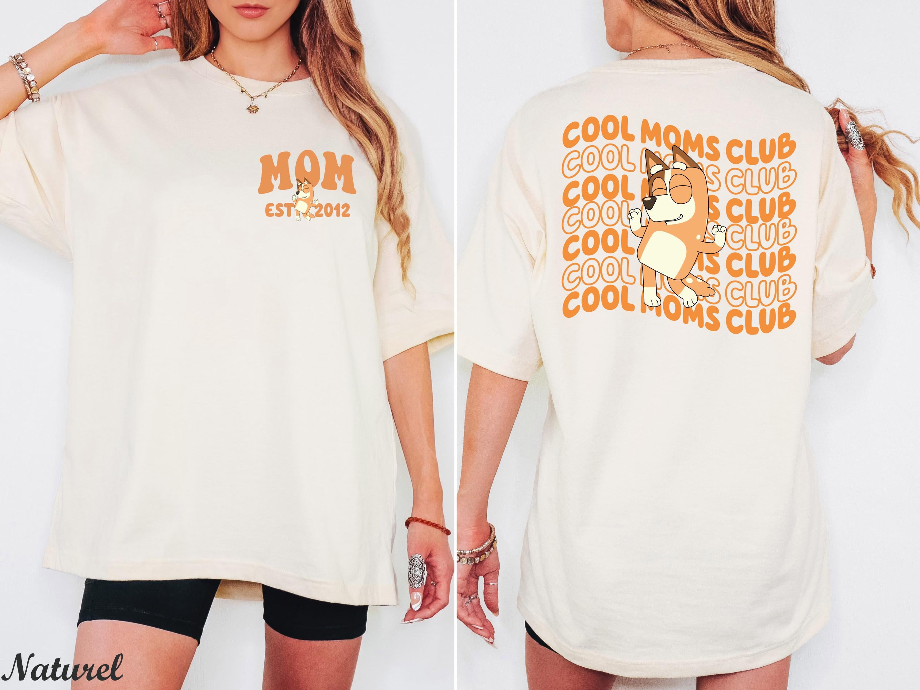 Personalized Bluey Mom Est Year Shirt, Custom Bluey Cool Moms Club Shirt, Cute Mothers Day Gift,Mom Birthday Gift,Custom Bluey Mom Shirt