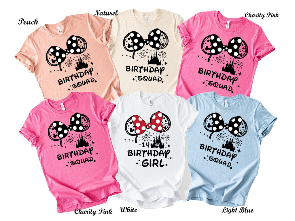 Custom Disney Birthday Shirt, Disney Birthday Girl Shirt, Disney Birthday Squad Group Shirts ,Personalized Disney Family Birthday Party Tee