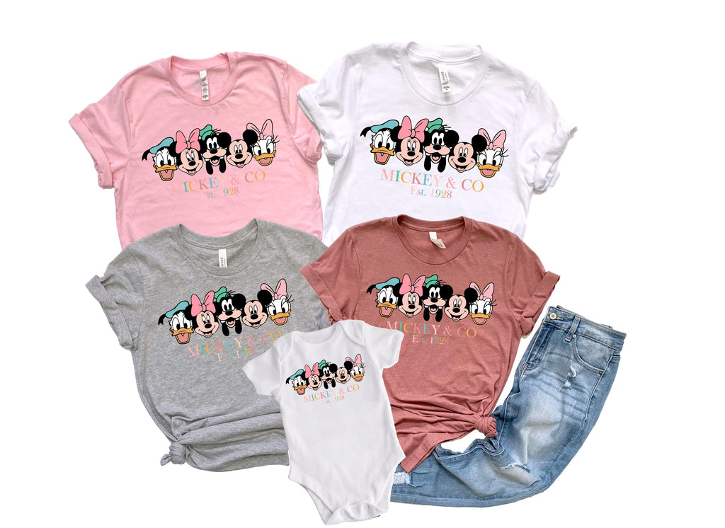 Retro Mickey & Co 1928 Shirt ,Family Mickey And Friends Shirt, Disney Trip Shirt, Disneyland Tee, Disneyworld Family Trip Shirt