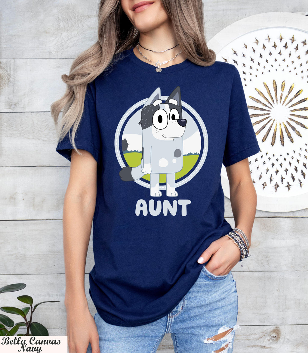 Bluey Family Shirt, Custom Name Blue Dog Family Shirt All Characters Tee, Custom Bluey Family Shirt, Bluey Family Birthday Party Team Shirt